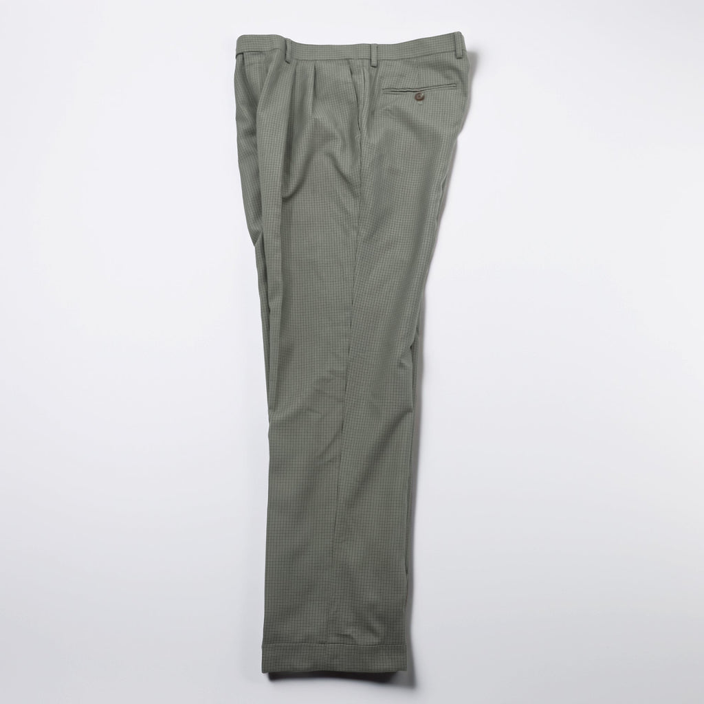 Ralph Lauren 90年代 2タック プリーツ スラックス パンツ L ベージュ ガンクラブチェック ダブルカフス
