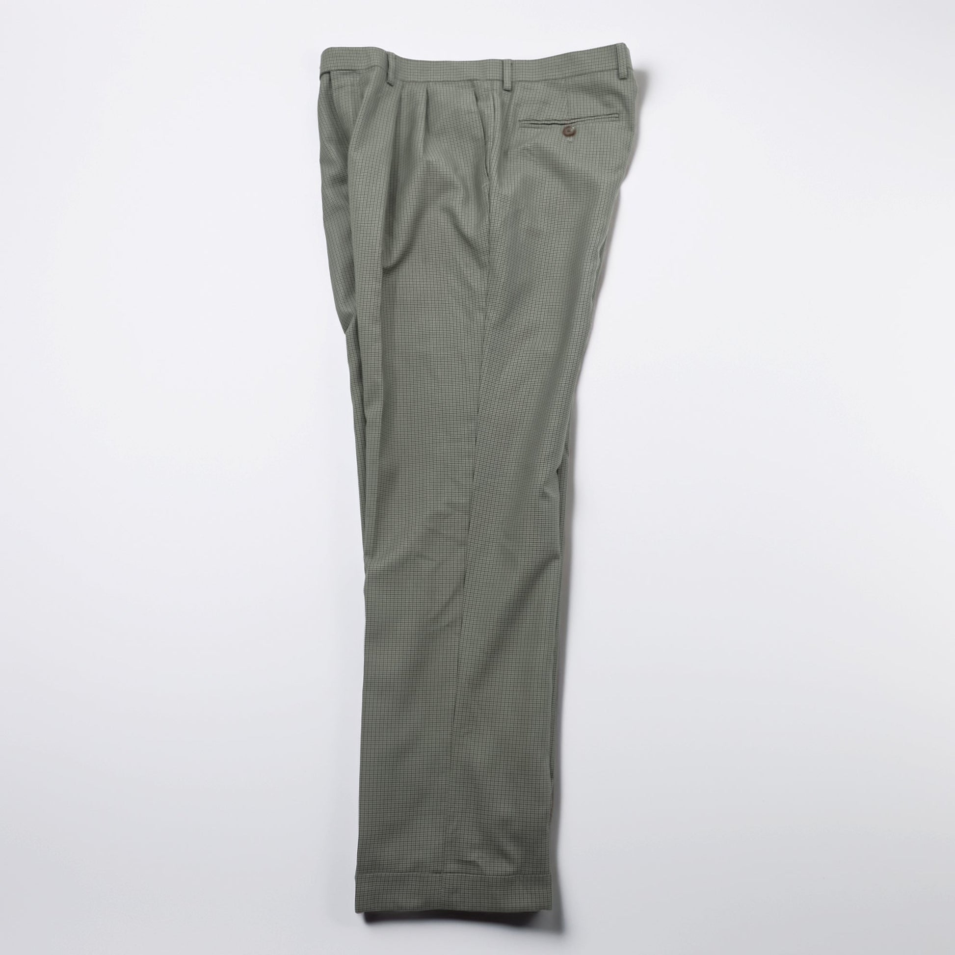 Ralph Lauren 90年代 2タック プリーツ スラックス パンツ L ベージュ ガンクラブチェック ダブルカフス