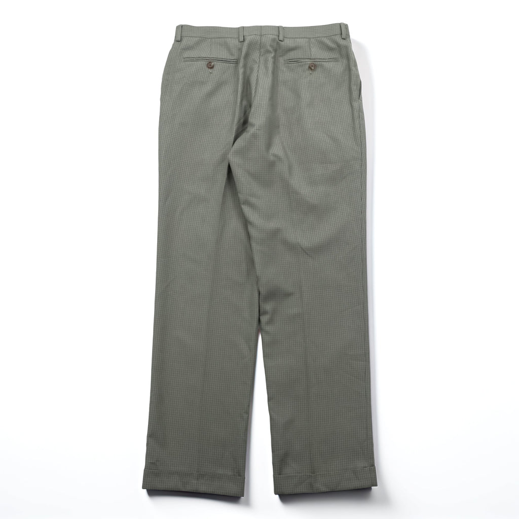 Ralph Lauren 90年代 2タック プリーツ スラックス パンツ L ベージュ ガンクラブチェック ダブルカフス