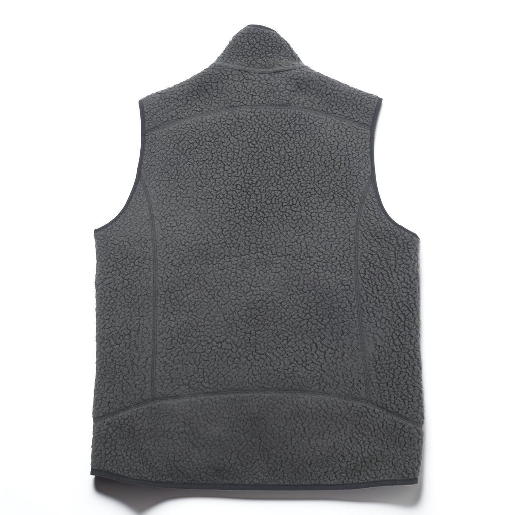 Patagonia レトロ パイル フリースベスト M グレー ボアフリース スタンドカラー 胸ポケット 22820