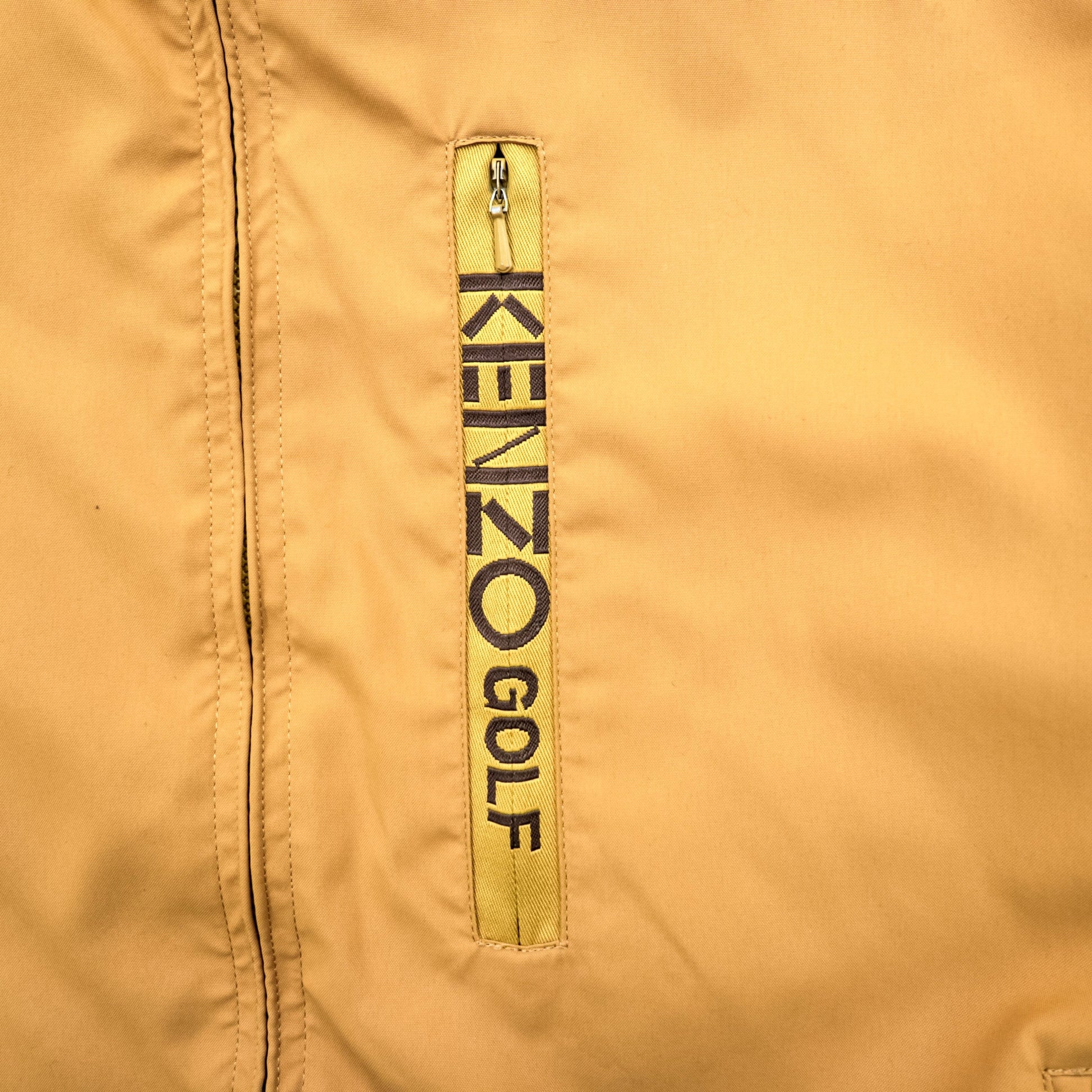 KENZO GOLF 90年代 ウィンドブレーカー スイングトップ 中綿 ブルゾン XL ベージュ 防水 フード収納