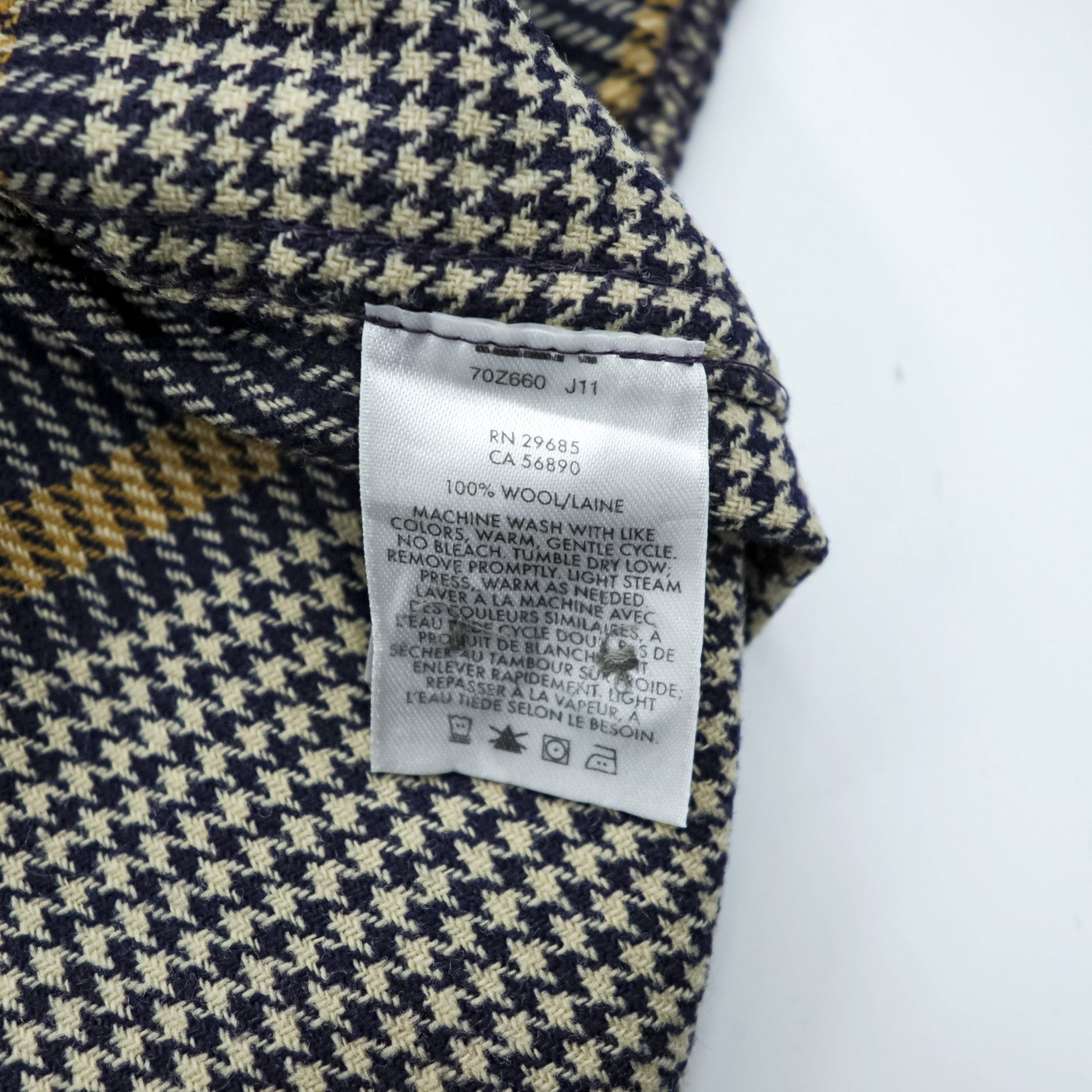 PENDLETON フランネルシャツ 長袖 ウールシャツ L チェック 千鳥格子 BUCKLEY 胸ポケット