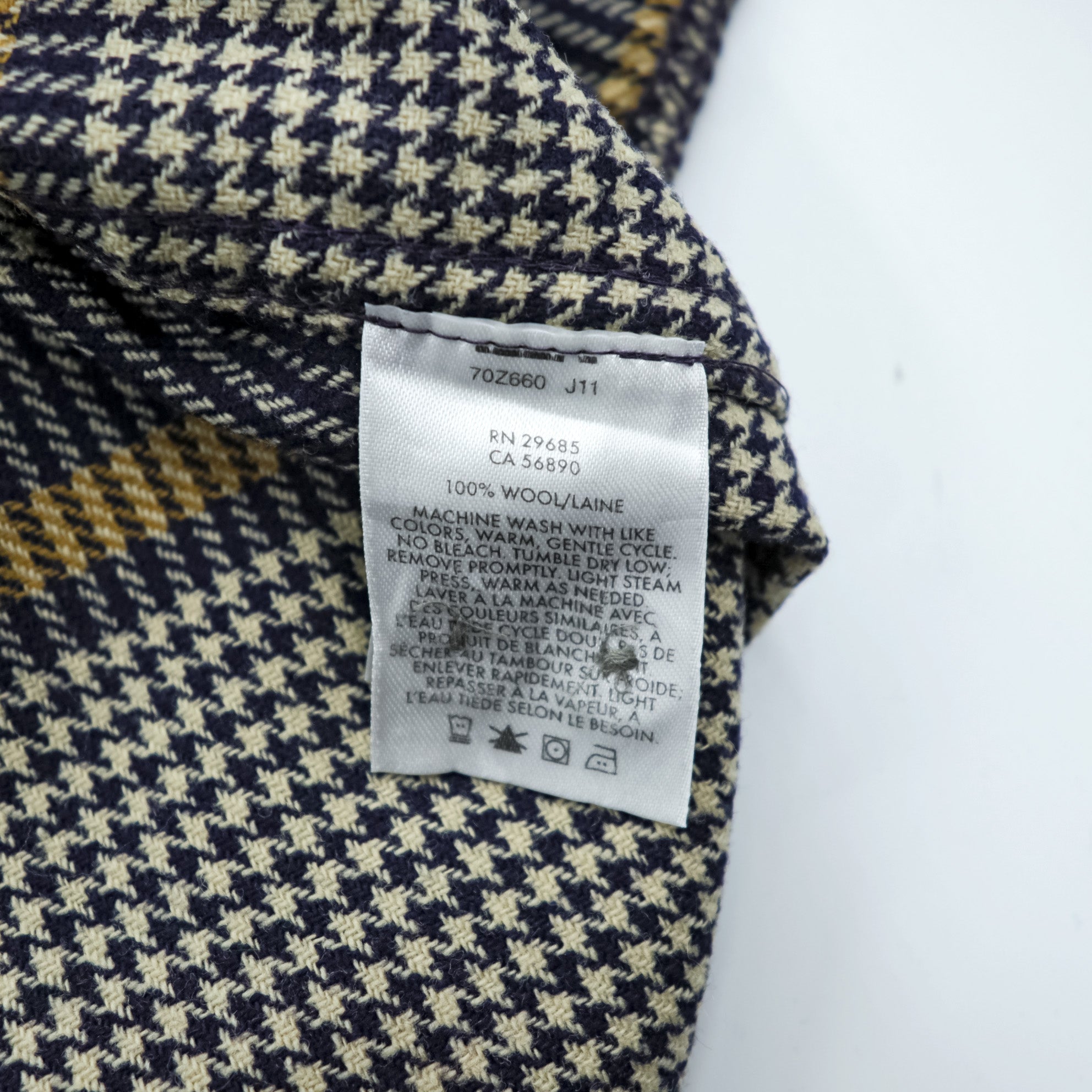 PENDLETON フランネルシャツ 長袖 ウールシャツ L チェック 千鳥格子 BUCKLEY 胸ポケット