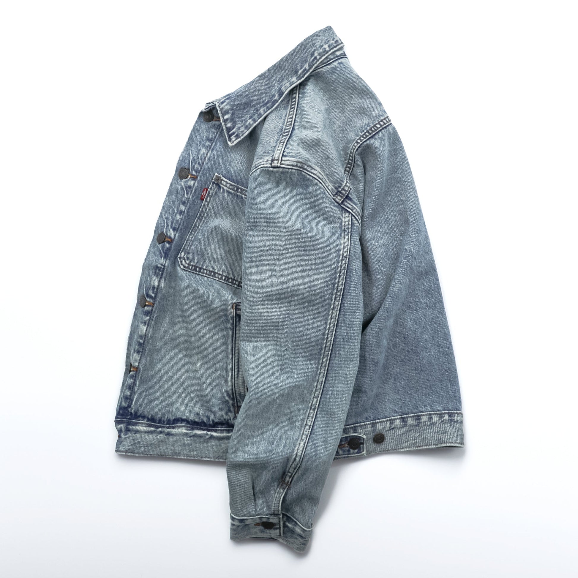 Levi's ヴィンテージ加工 デニム トラッカージャケット Gジャン M インディゴ ライトブルー STOCK TRUCKER JACKET A2662