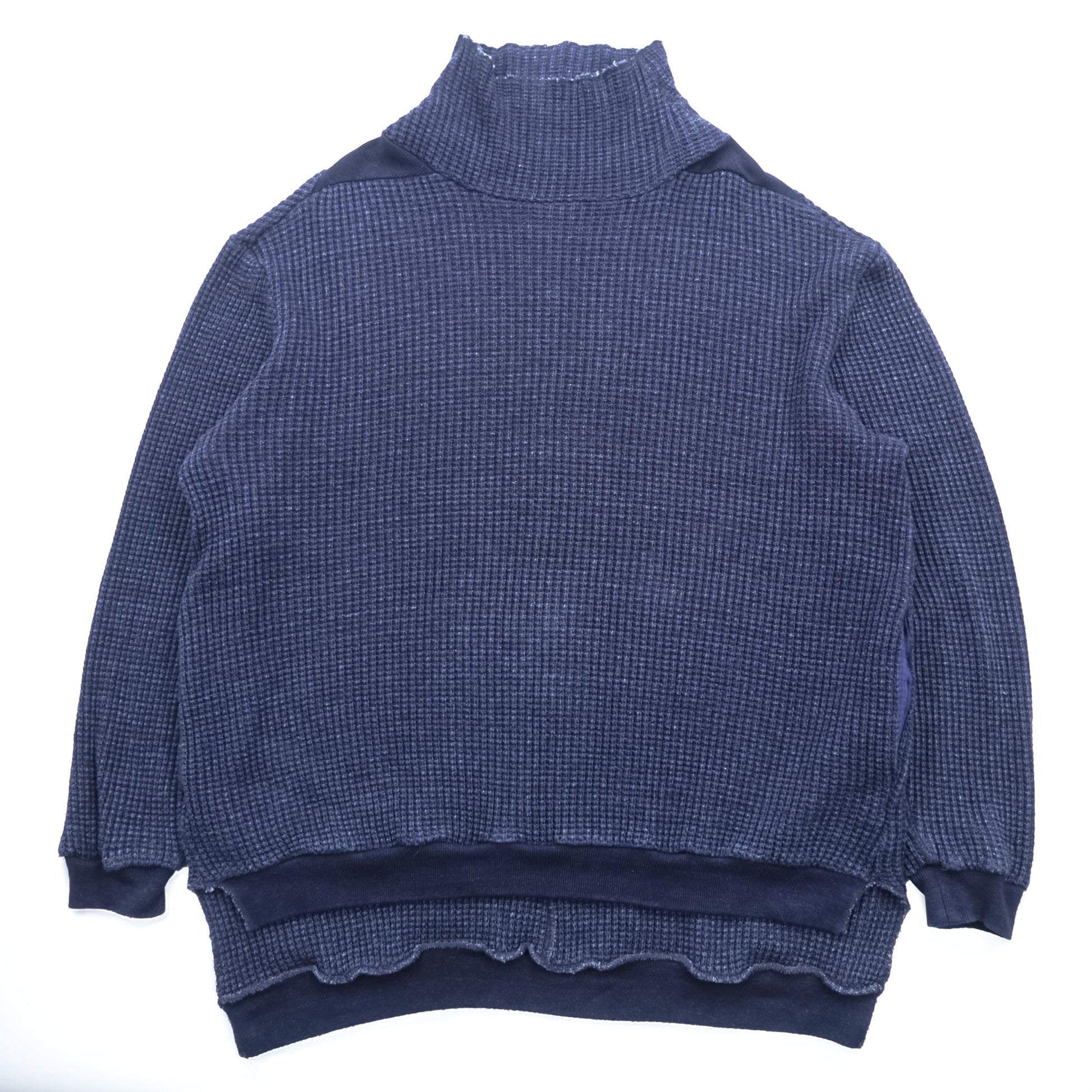 Leh ハイネック サーマル ニット セーター M ネイビー BEATNIK TURTLE SWEATER タートルネック サイドポケット LEH 597 日本製