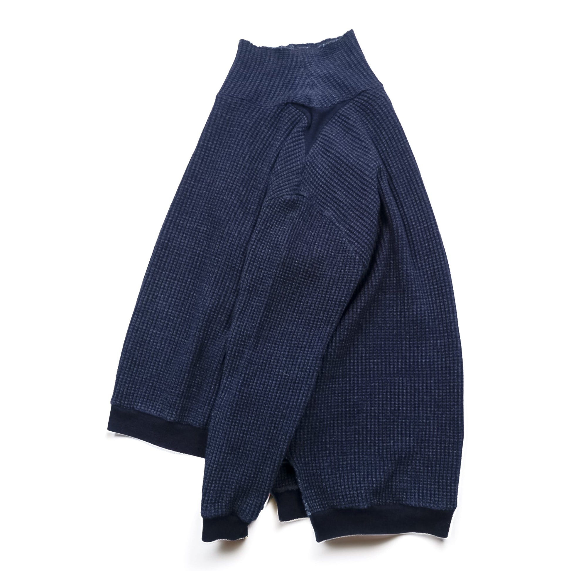 Leh ハイネック サーマル ニット セーター M ネイビー BEATNIK TURTLE SWEATER タートルネック サイドポケット LEH 597 日本製