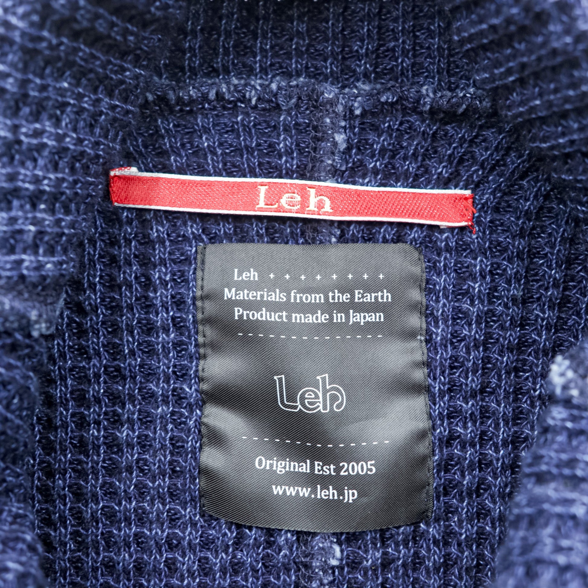 Leh ハイネック サーマル ニット セーター M ネイビー BEATNIK TURTLE SWEATER タートルネック サイドポケット LEH 597 日本製