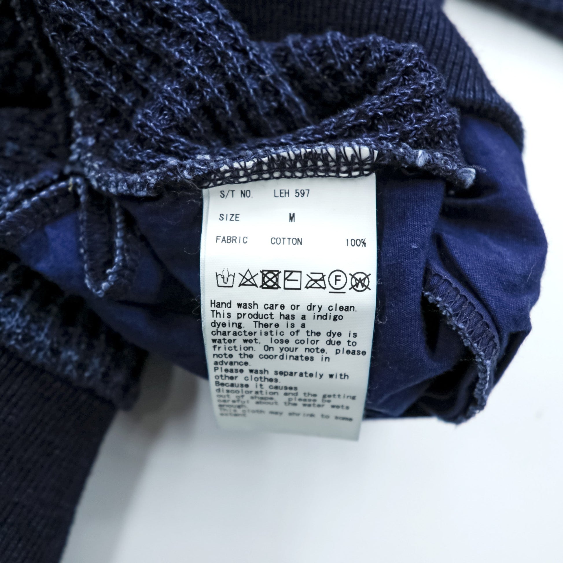 Leh ハイネック サーマル ニット セーター M ネイビー BEATNIK TURTLE SWEATER タートルネック サイドポケット LEH 597 日本製