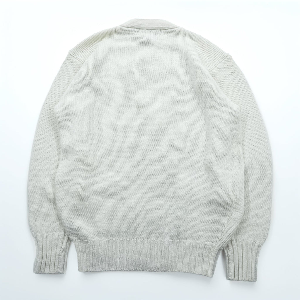 Polo Ralph Lauren 90年代 ニット Vネック カーディガン S ホワイト コットン ポケット 未使用品