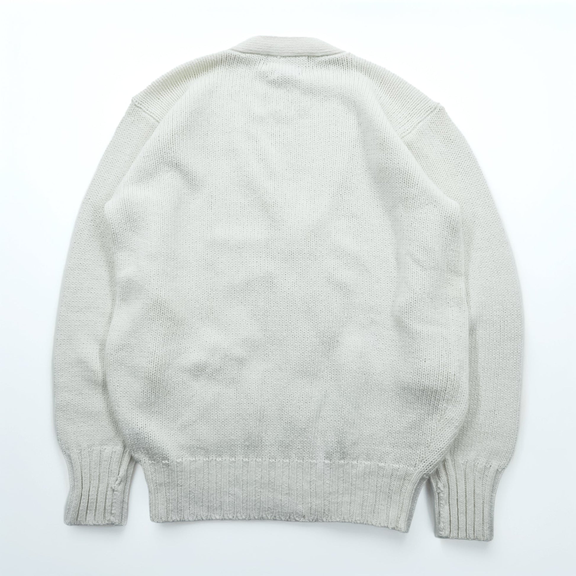 Polo Ralph Lauren 90年代 ニット Vネック カーディガン S ホワイト コットン ポケット 未使用品