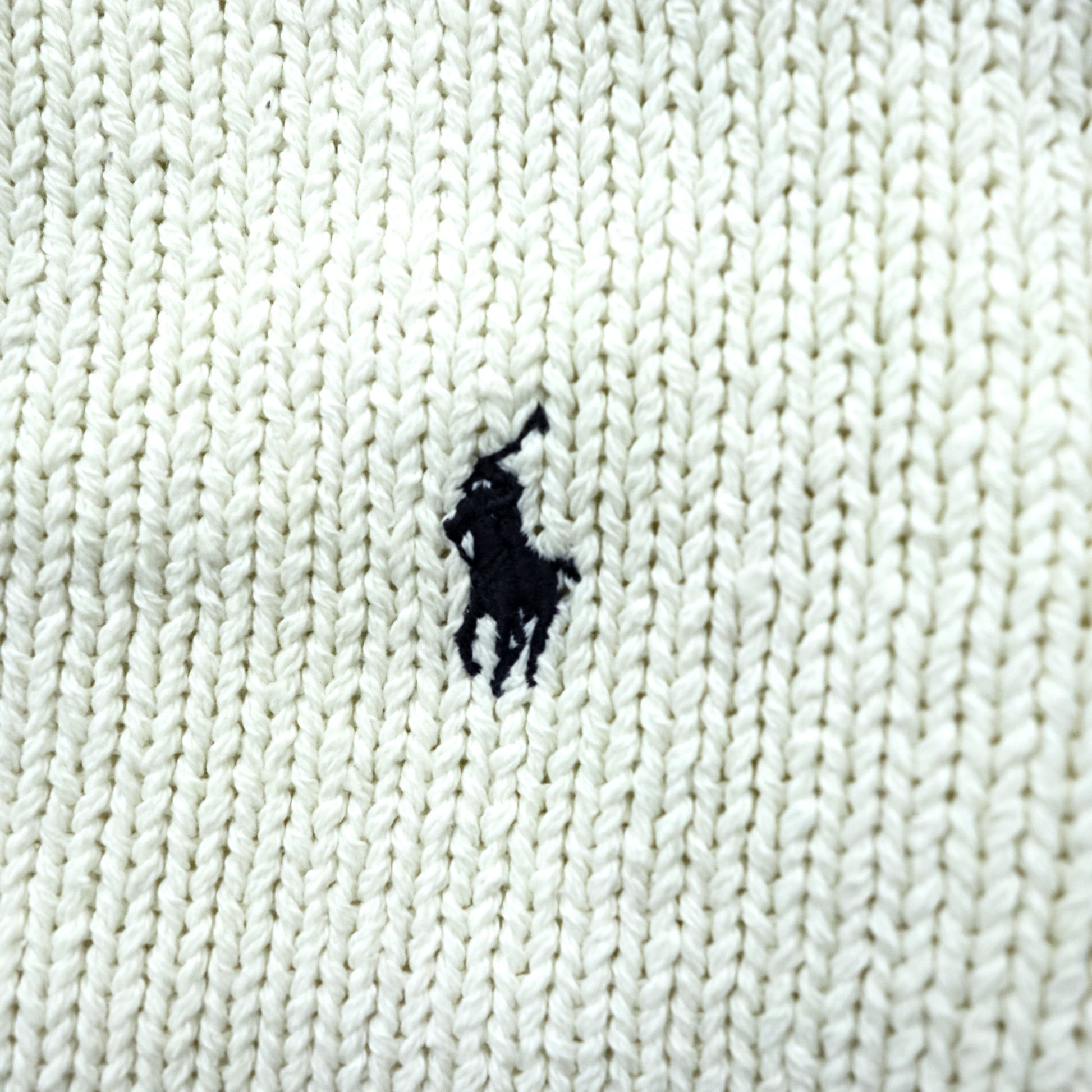 Polo Ralph Lauren 90年代 ニット Vネック カーディガン S ホワイト コットン ポケット 未使用品