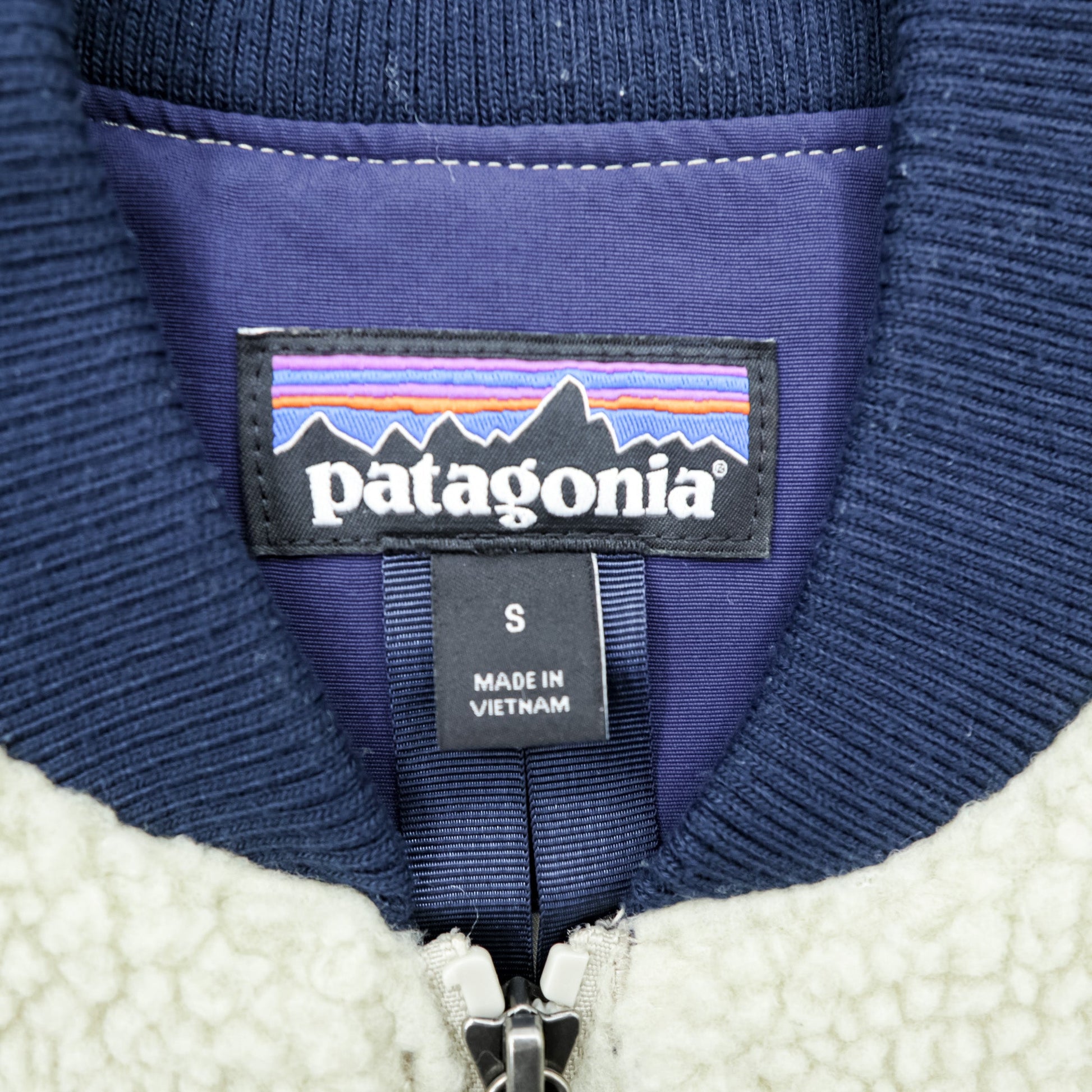 Patagonia レトロX 廃番 ボマージャケット Retro X Bomber Jkt ボア フリースジャケット S ナチュラル × ネイビー 22830