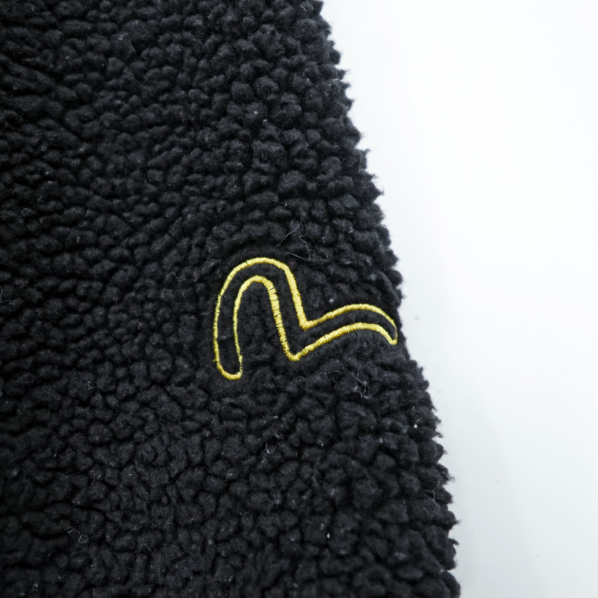 EVISU (YAMANE GUARANTEED) ボア フリース パーカー L ブラック プルオーバー フロント カンガルーポケット