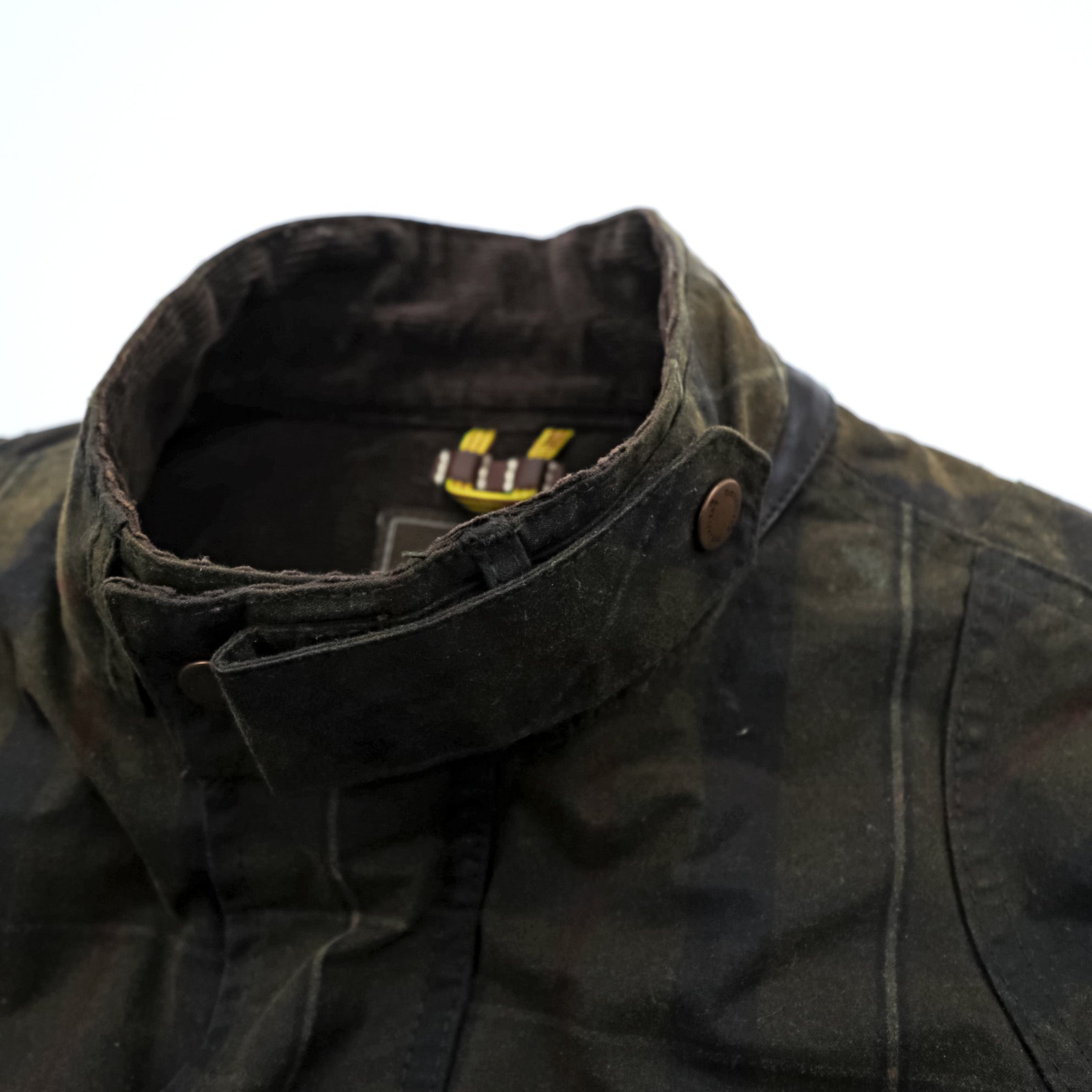 Timberland × British Millerain オイルド ハンティングジャケット L チェック チンストラップ 襟コーデュロイ 英国製生地 ワックスコットン