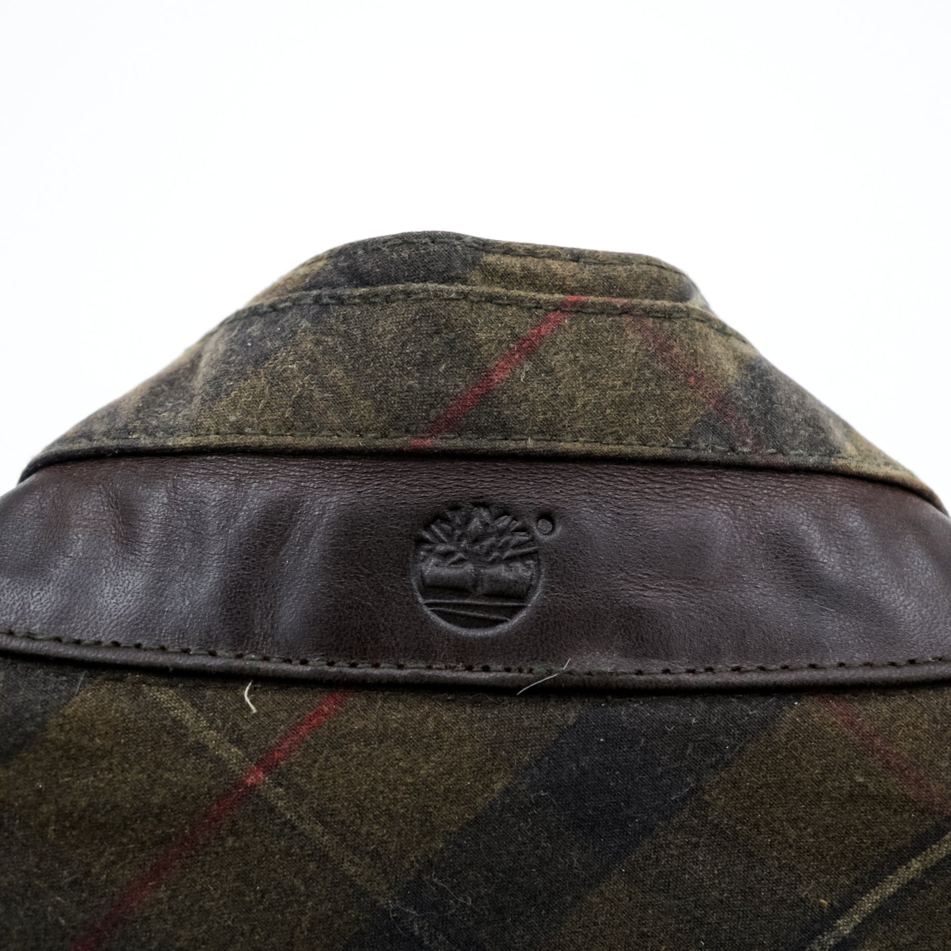 Timberland × British Millerain オイルド ハンティングジャケット L チェック チンストラップ 襟コーデュロイ 英国製生地 ワックスコットン