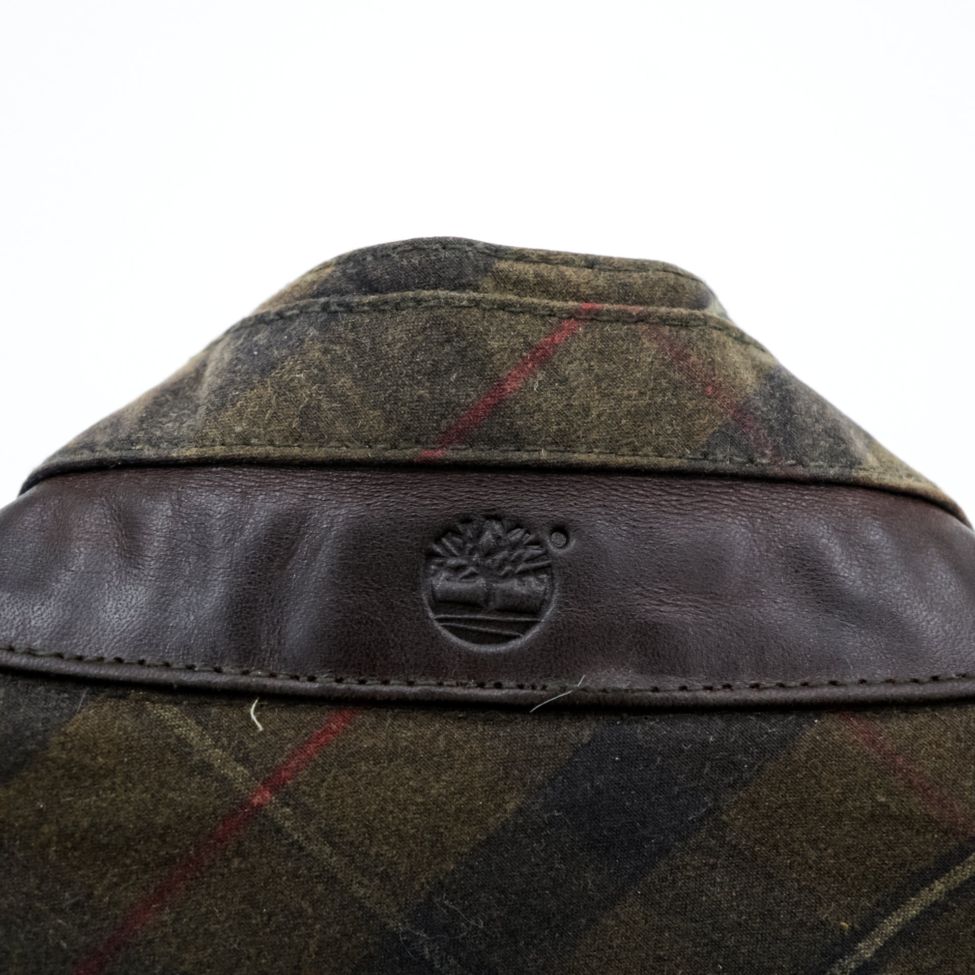 Timberland × British Millerain オイルド ハンティングジャケット L チェック チンストラップ 襟コーデュロイ 英国製生地 ワックスコットン