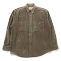 Wrangler 90年代 USA製 コーデュロイ ワークシャツ L ブラウン 胸ポケット スナップボタン