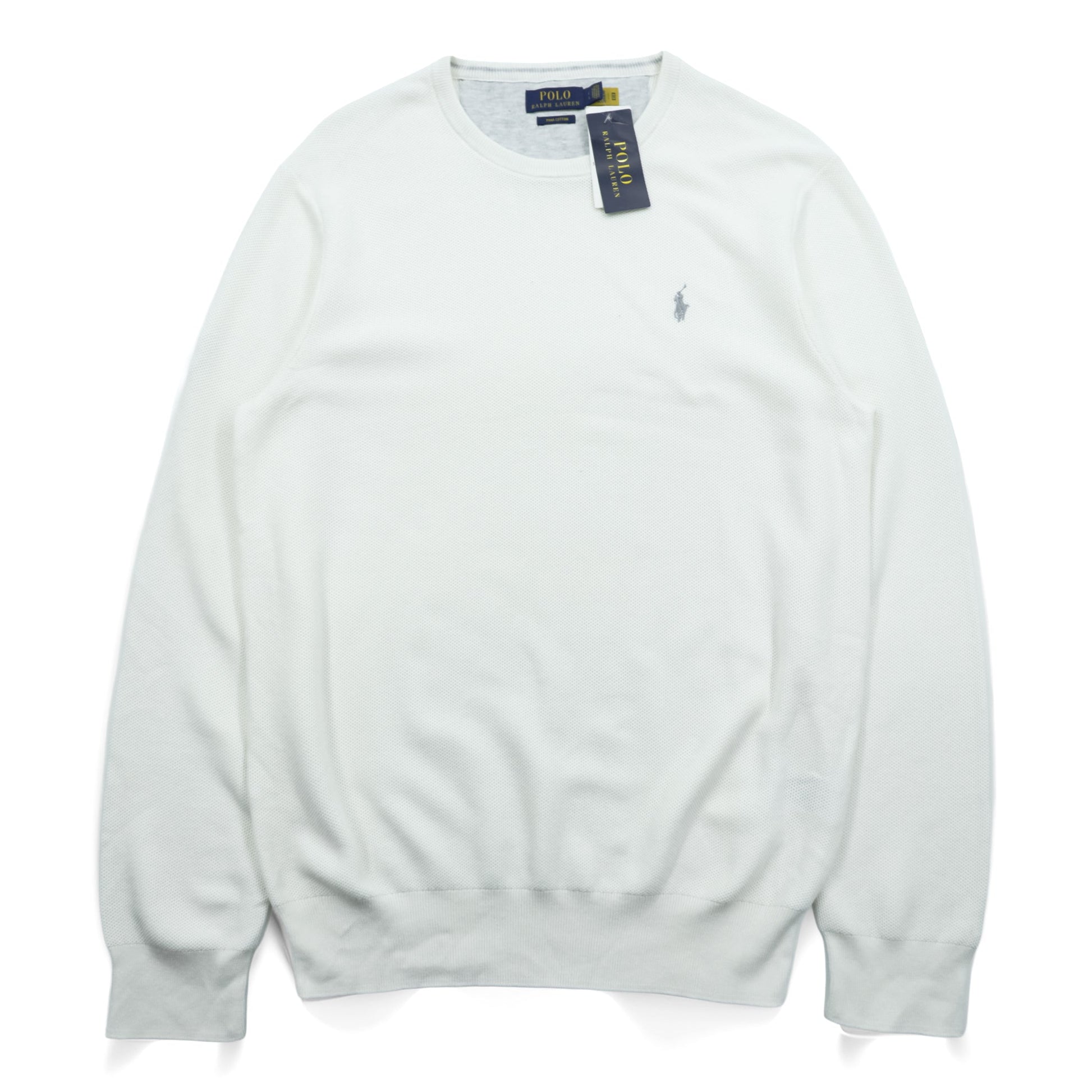 Polo Ralph Lauren ピマコットン メッシュ ニット セーター L ホワイト 未使用品