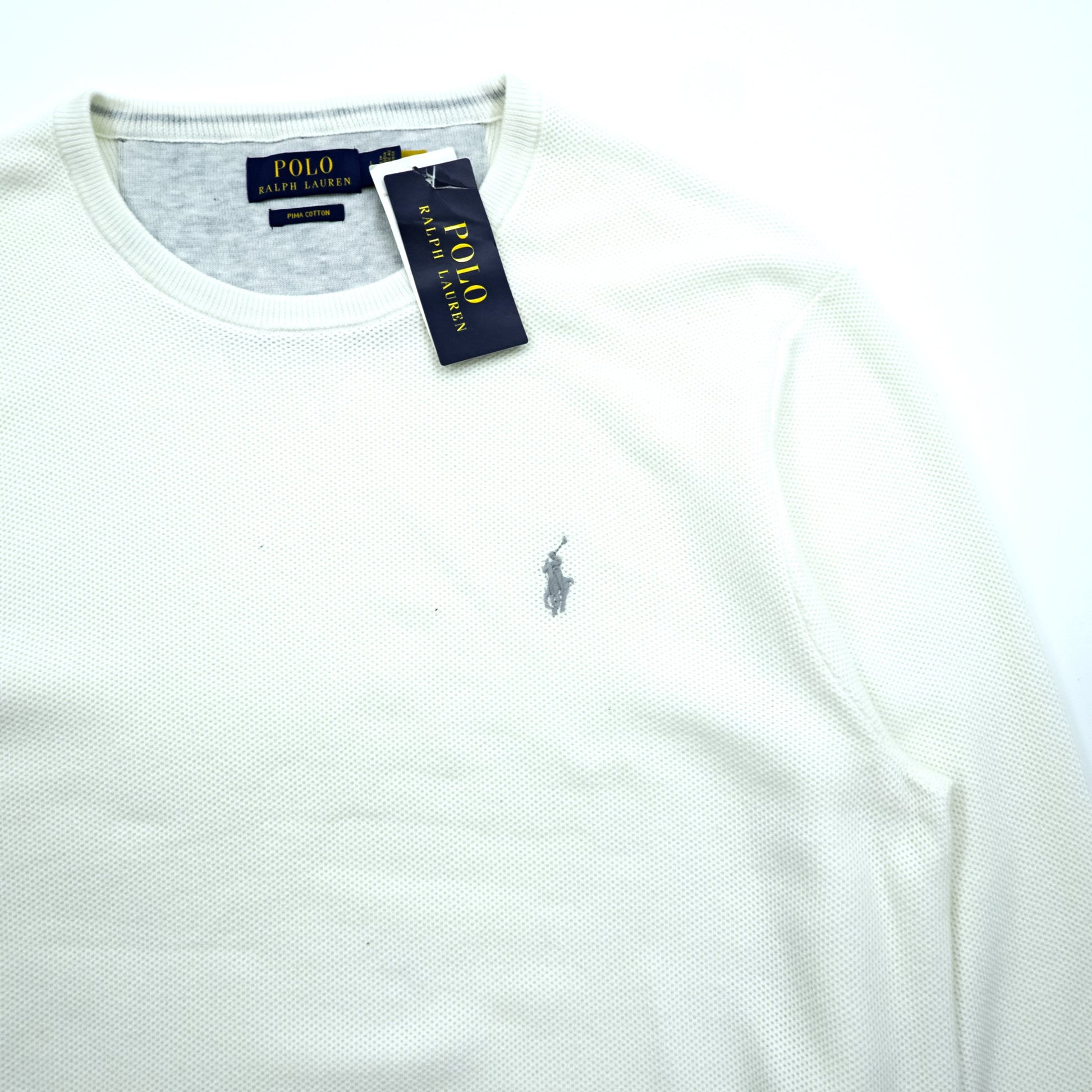 Polo Ralph Lauren ピマコットン メッシュ ニット セーター L ホワイト 未使用品