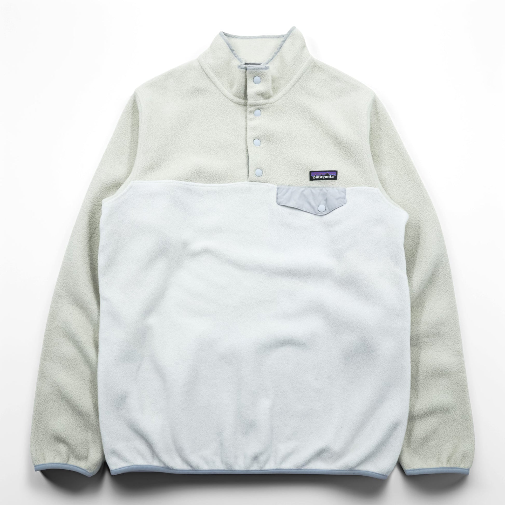 Patagonia シンチラ Synchilla スナップT フリース L オートミール バイカラー プルオーバー 胸ポケット