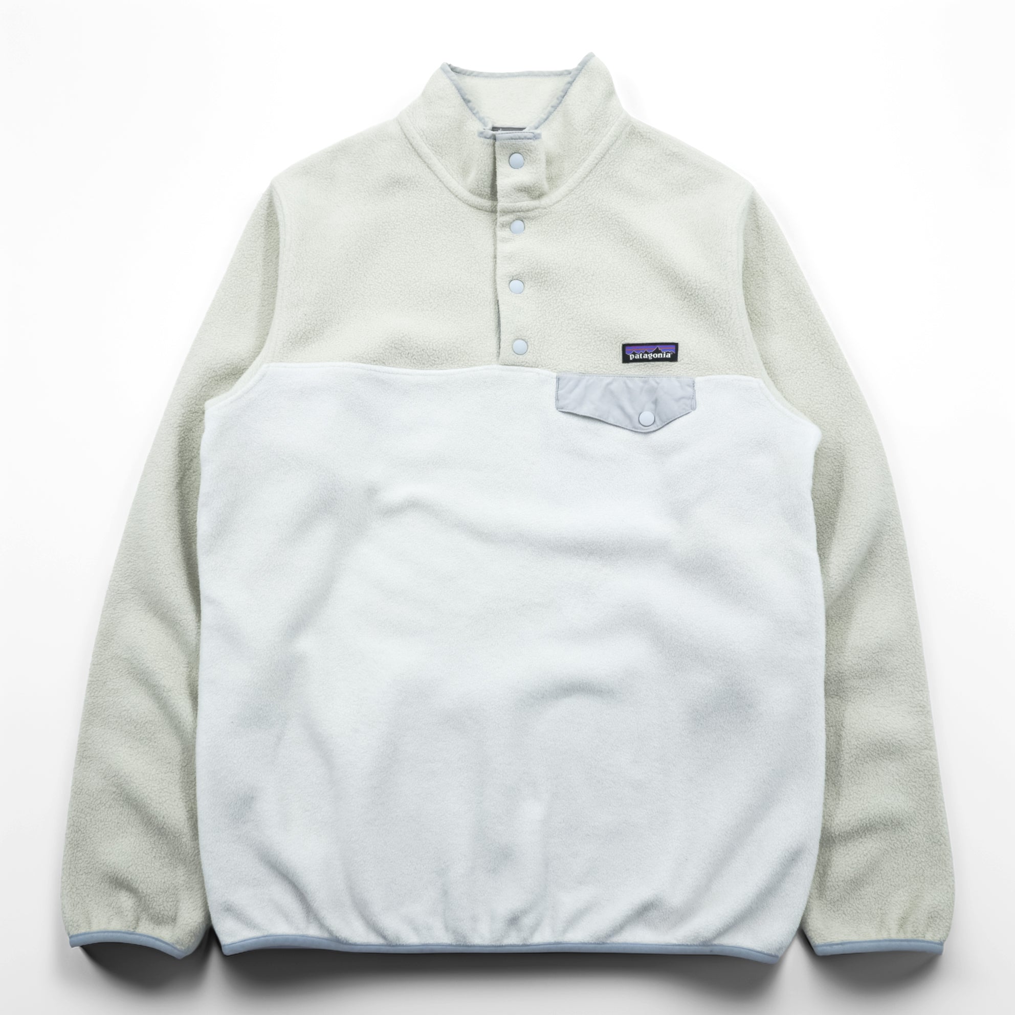 Patagonia シンチラ Synchilla スナップT フリース L オートミール バイカラー プルオーバー 胸ポケット