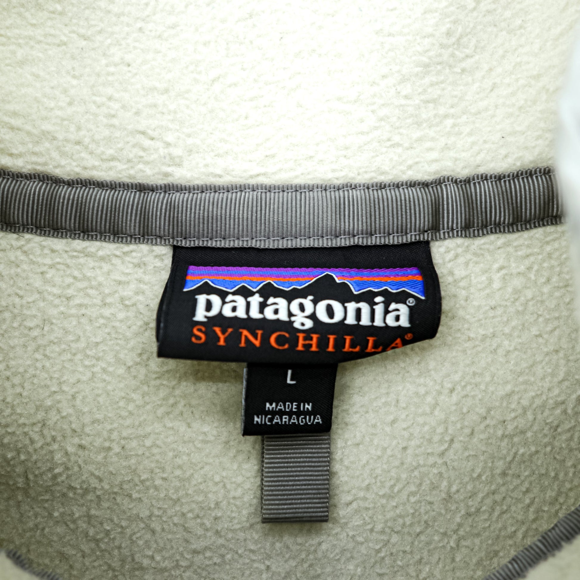 Patagonia シンチラ Synchilla スナップT フリース L オートミール バイカラー プルオーバー 胸ポケット