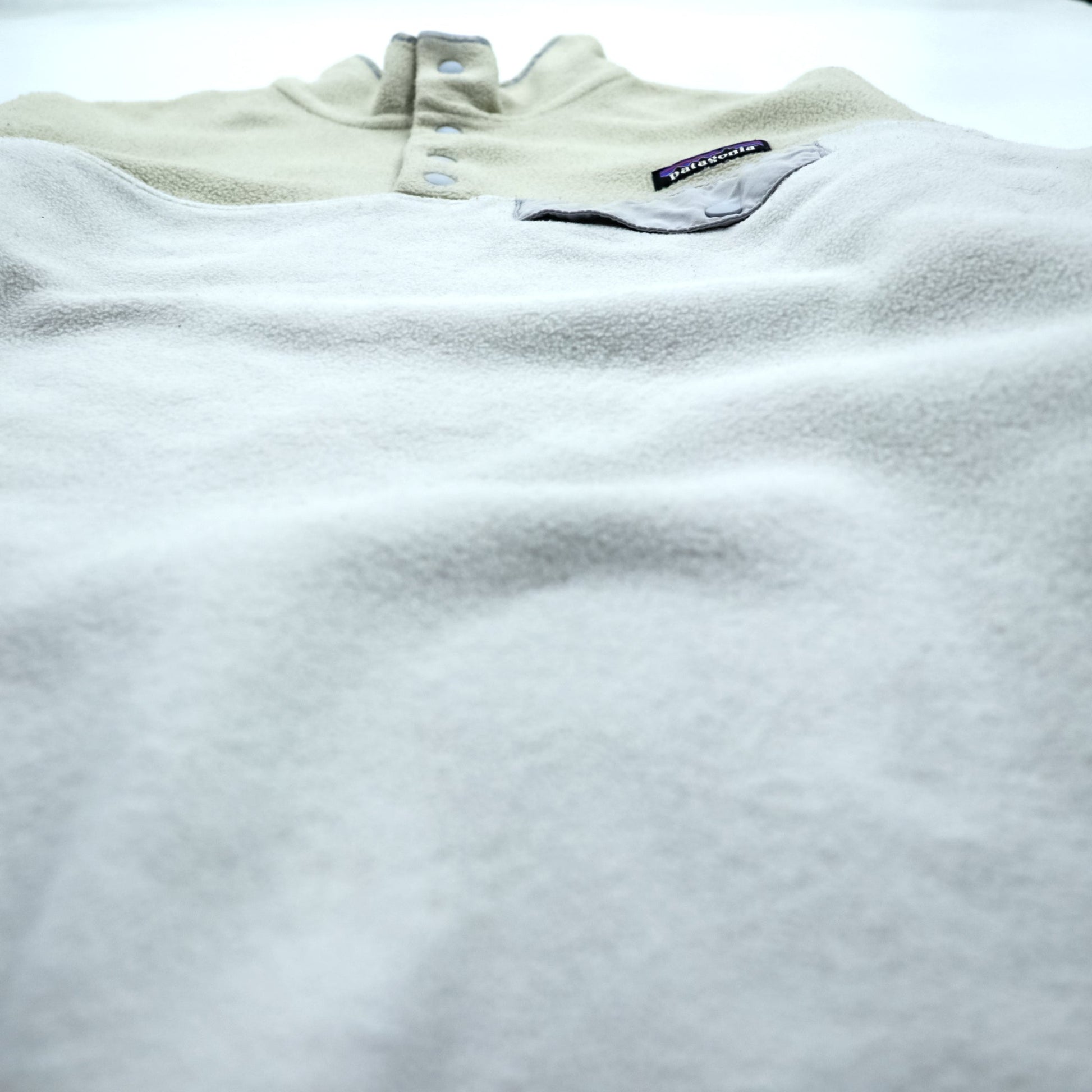 Patagonia シンチラ Synchilla スナップT フリース L オートミール バイカラー プルオーバー 胸ポケット