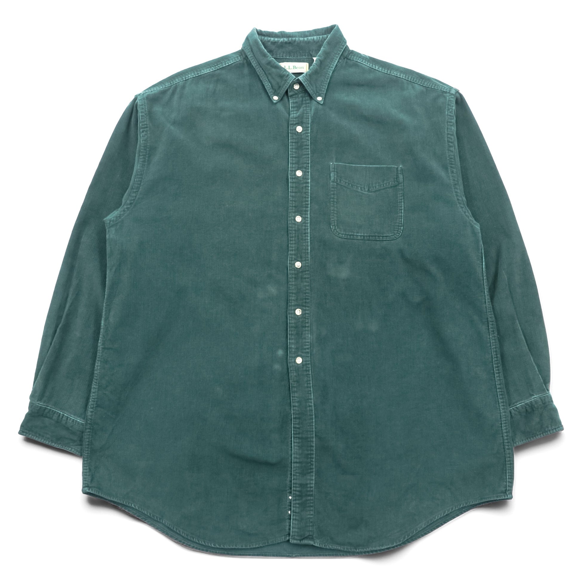 L.L.Bean 80年代 ヴィンテージ コーデュロイ ボタンダウンシャツ XL グリーン 胸ポケット