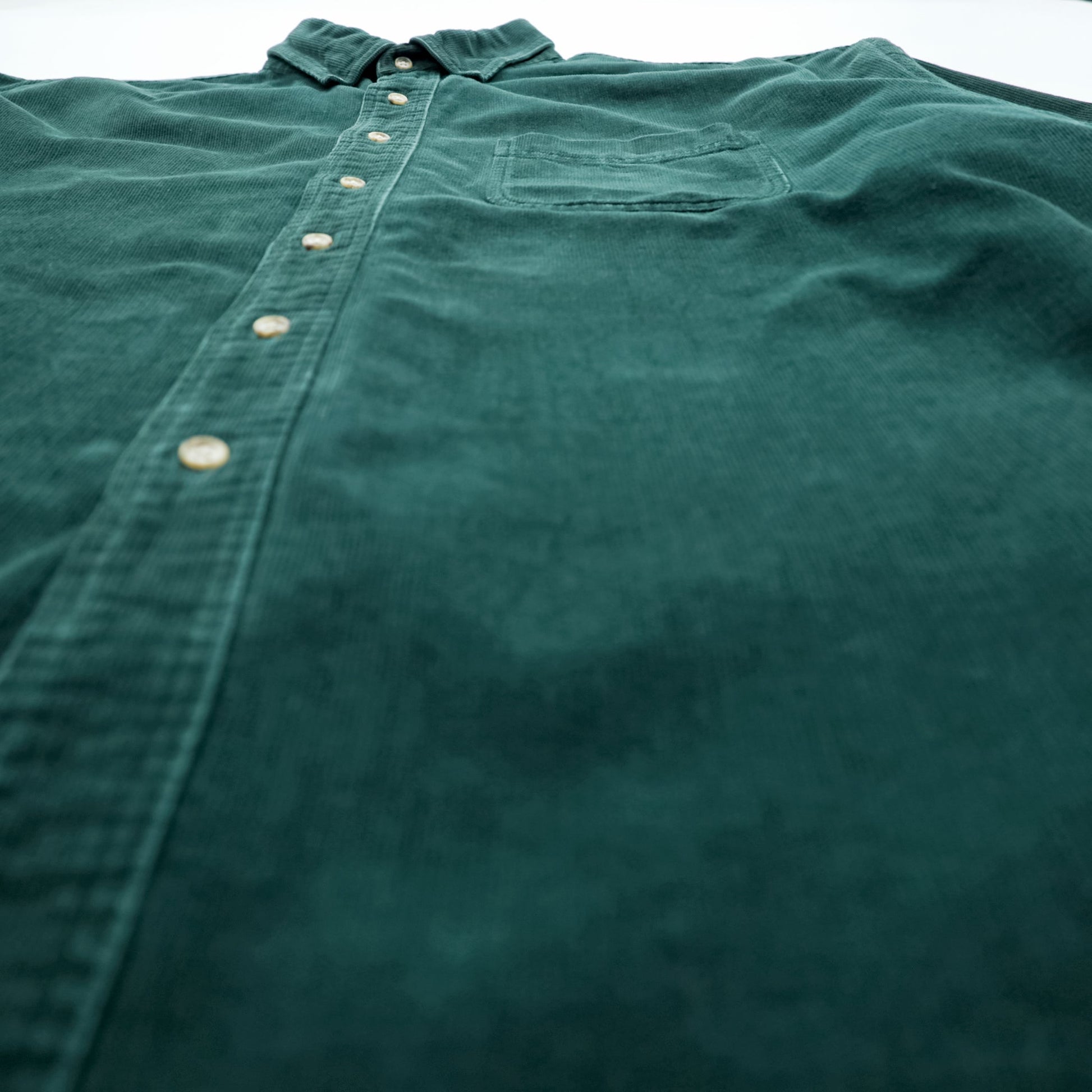 L.L.Bean 80年代 ヴィンテージ コーデュロイ ボタンダウンシャツ XL グリーン 胸ポケット