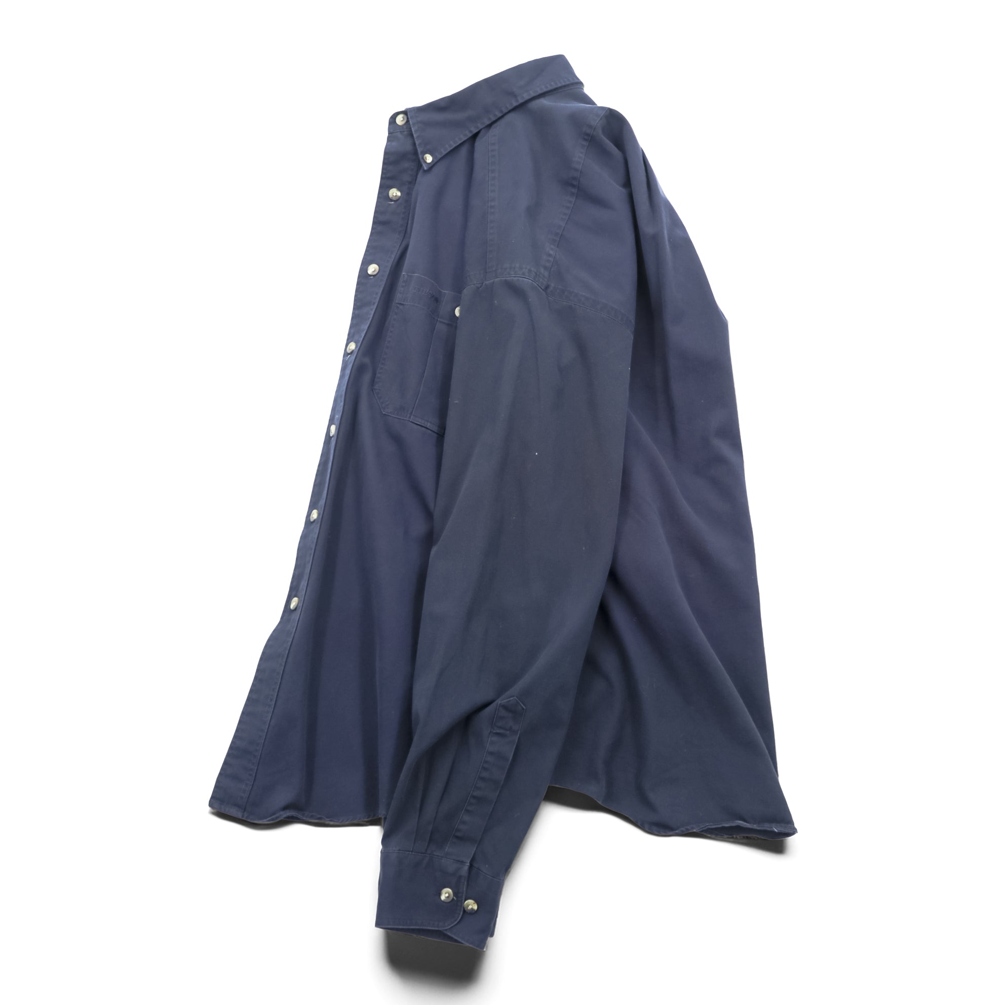 FILSON ボタンダウン ワークシャツ L ネイビー コットン 胸ポケット C.C.FILSON