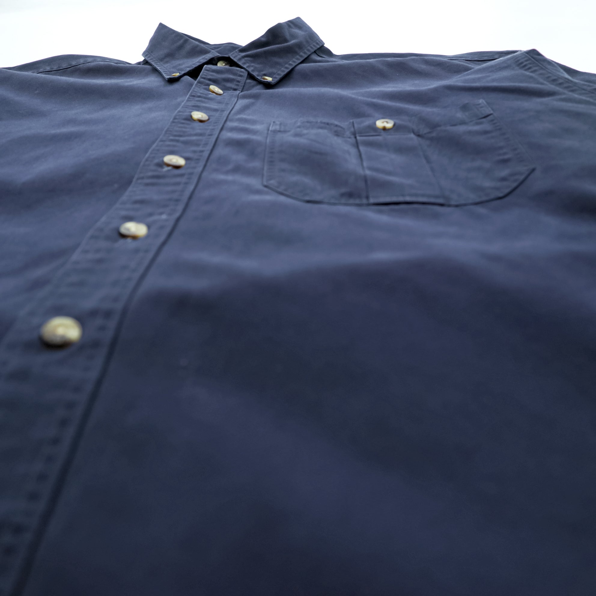 FILSON ボタンダウン ワークシャツ L ネイビー コットン 胸ポケット C.C.FILSON