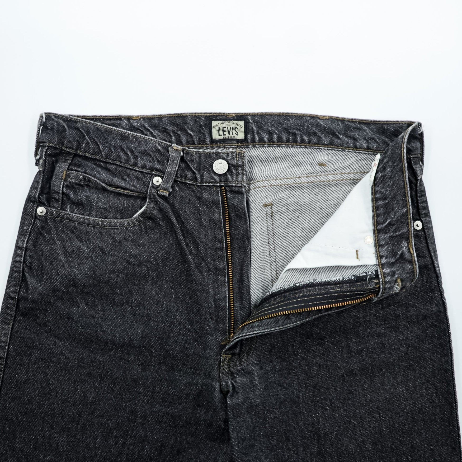 Levi's 90年代 日本製 ビッグE シルバータブ デニムパンツ テーパード ジーンズ L ブラック 635-54