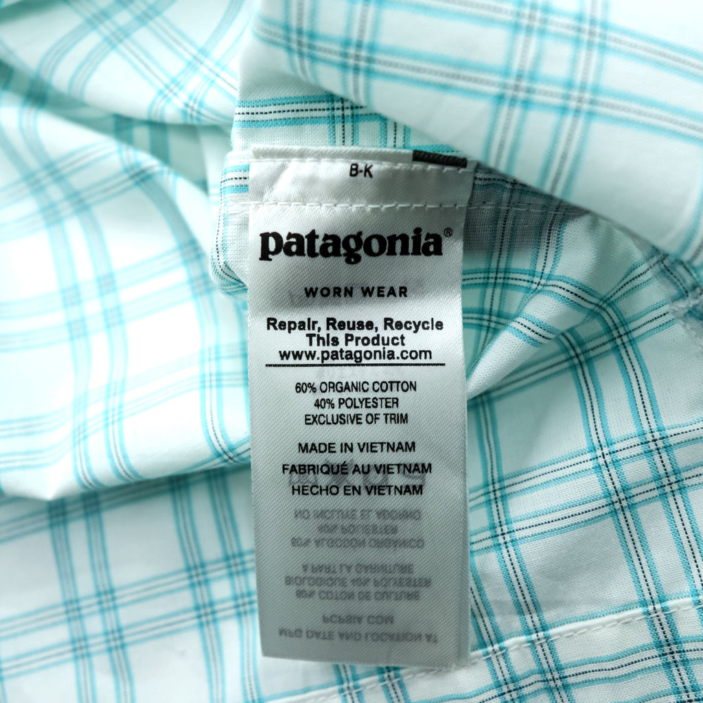 Patagonia オーガニックコットン シャツ L ホワイト チェック L/S Island Hopper 2 52181 未使用品
