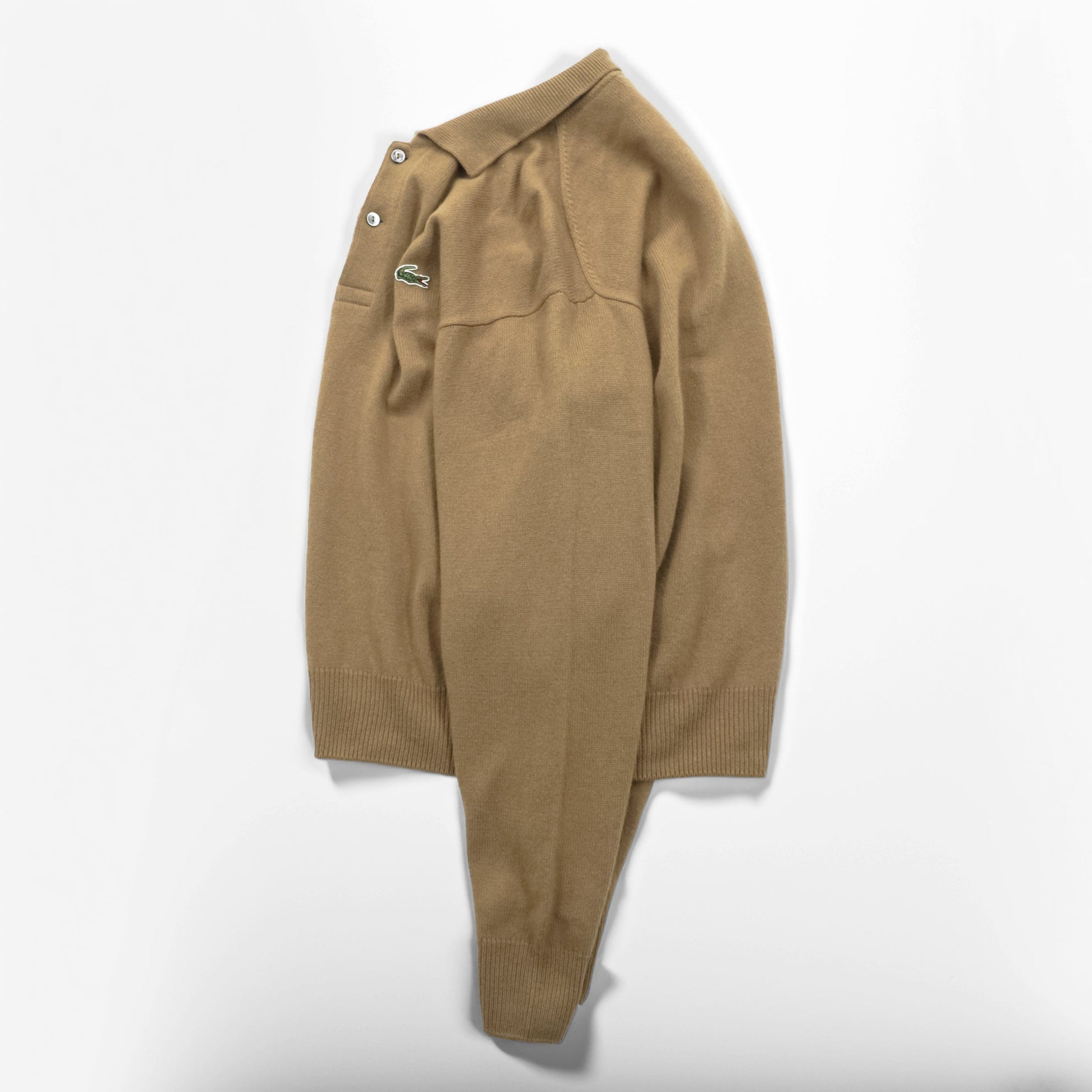 Chemise Lacoste 80年代 フランス企画 ポロ ニット セーター M ウール ベージュ