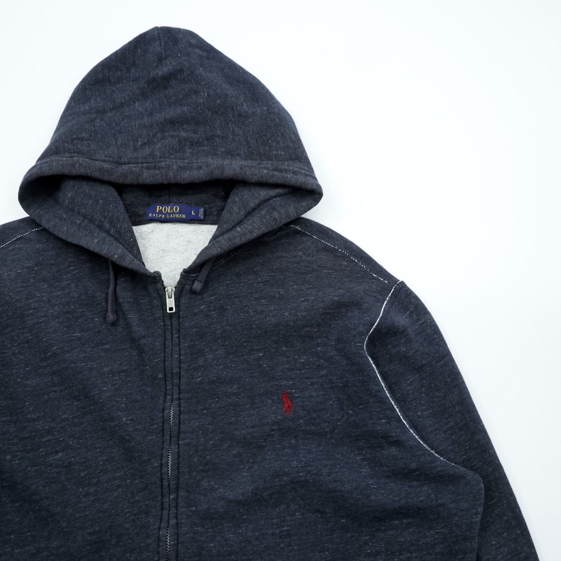Polo Ralph Lauren ジップパーカー L グレー フロントポケット TALONジップ スモールポニー刺繍