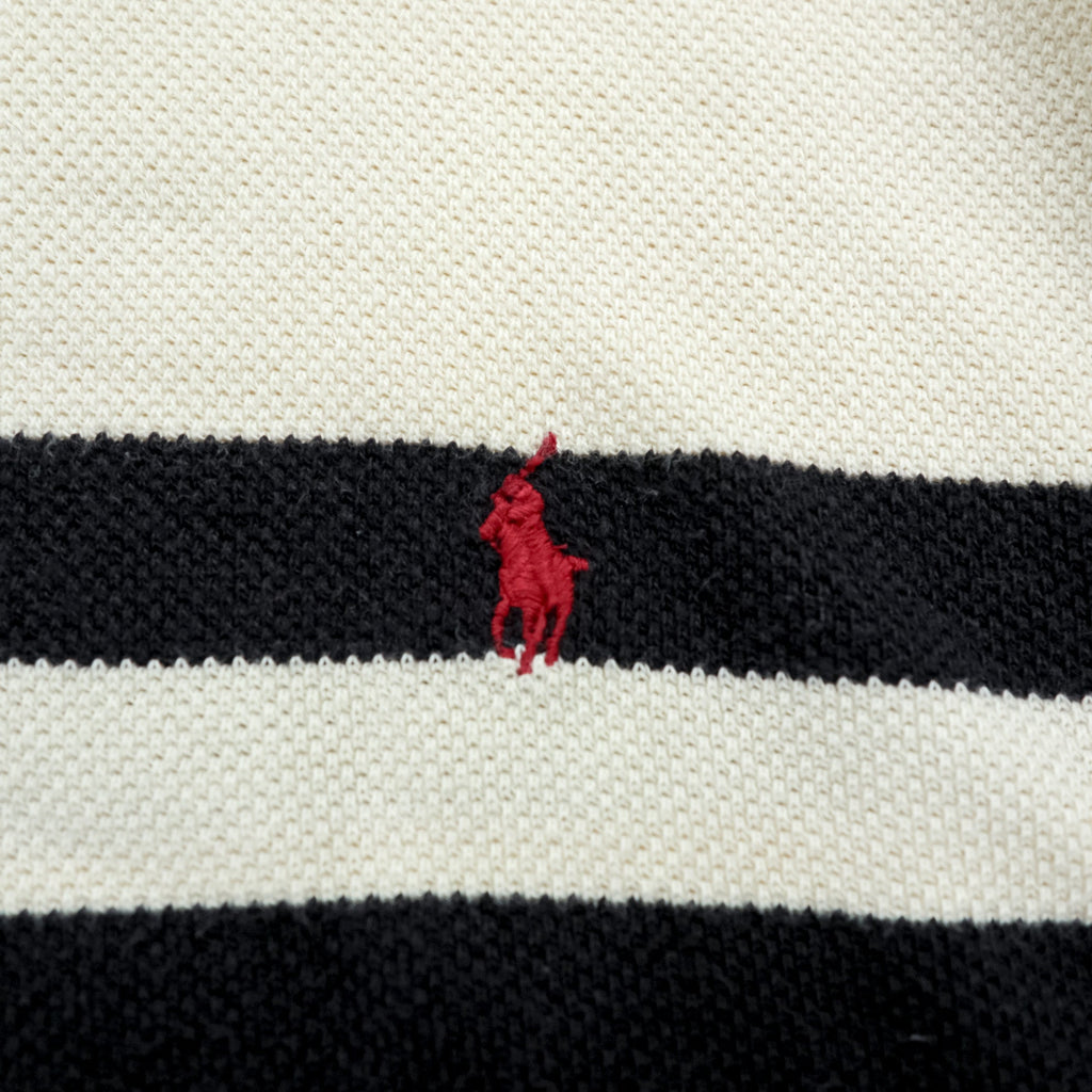Polo Ralph Lauren 90年代 サーマル 長袖 ポロシャツ ラガーシャツ XL ベージュ スモールポニー刺繍