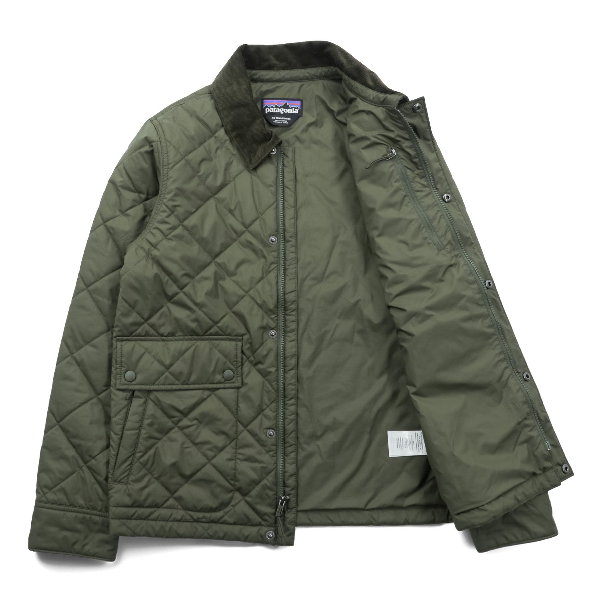 Patagonia ダイアモンド キルト ジャケット XS オリーブ 中綿 キルティング 襟コーデュロイ 20735
