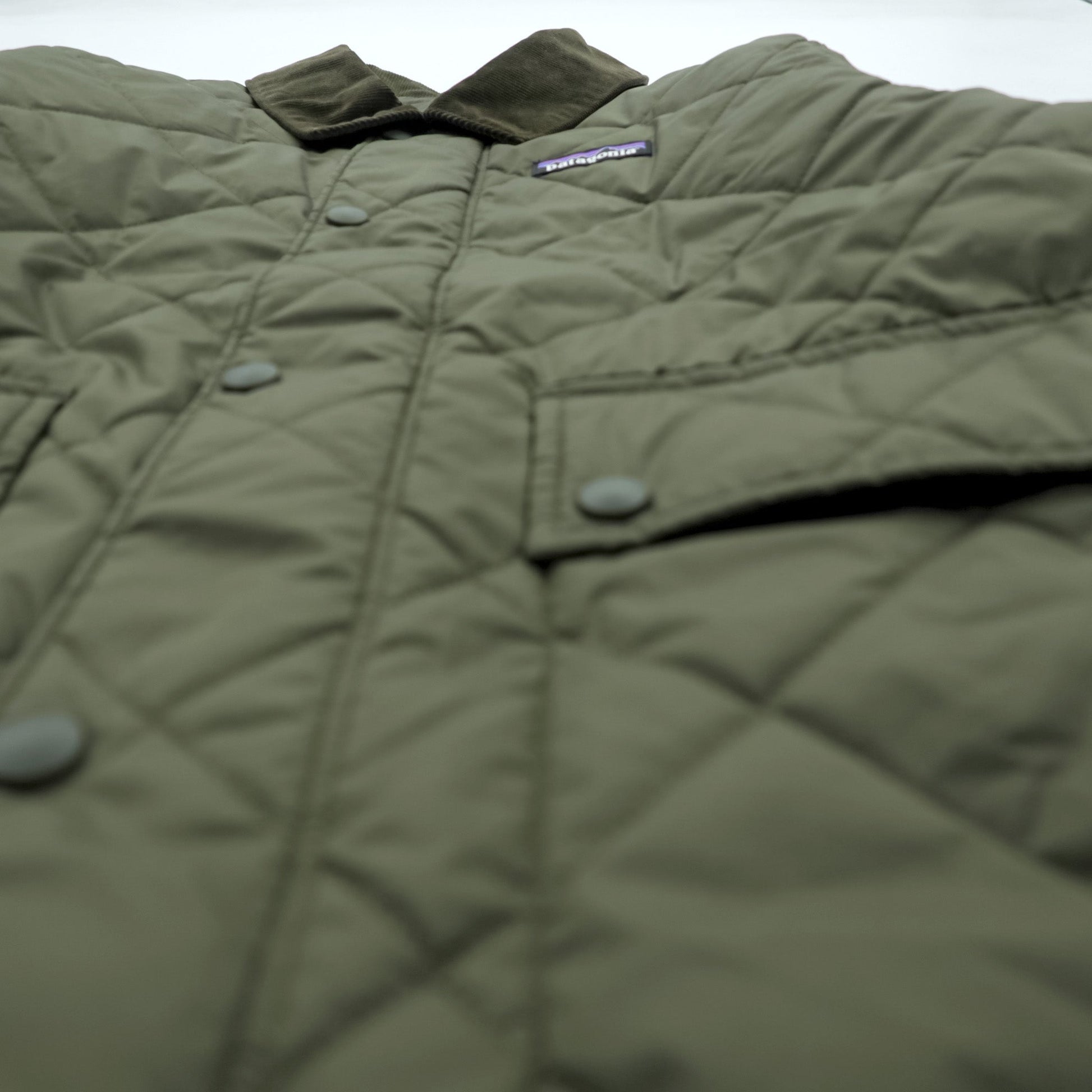 Patagonia ダイアモンド キルト ジャケット XS オリーブ 中綿 キルティング 襟コーデュロイ 20735