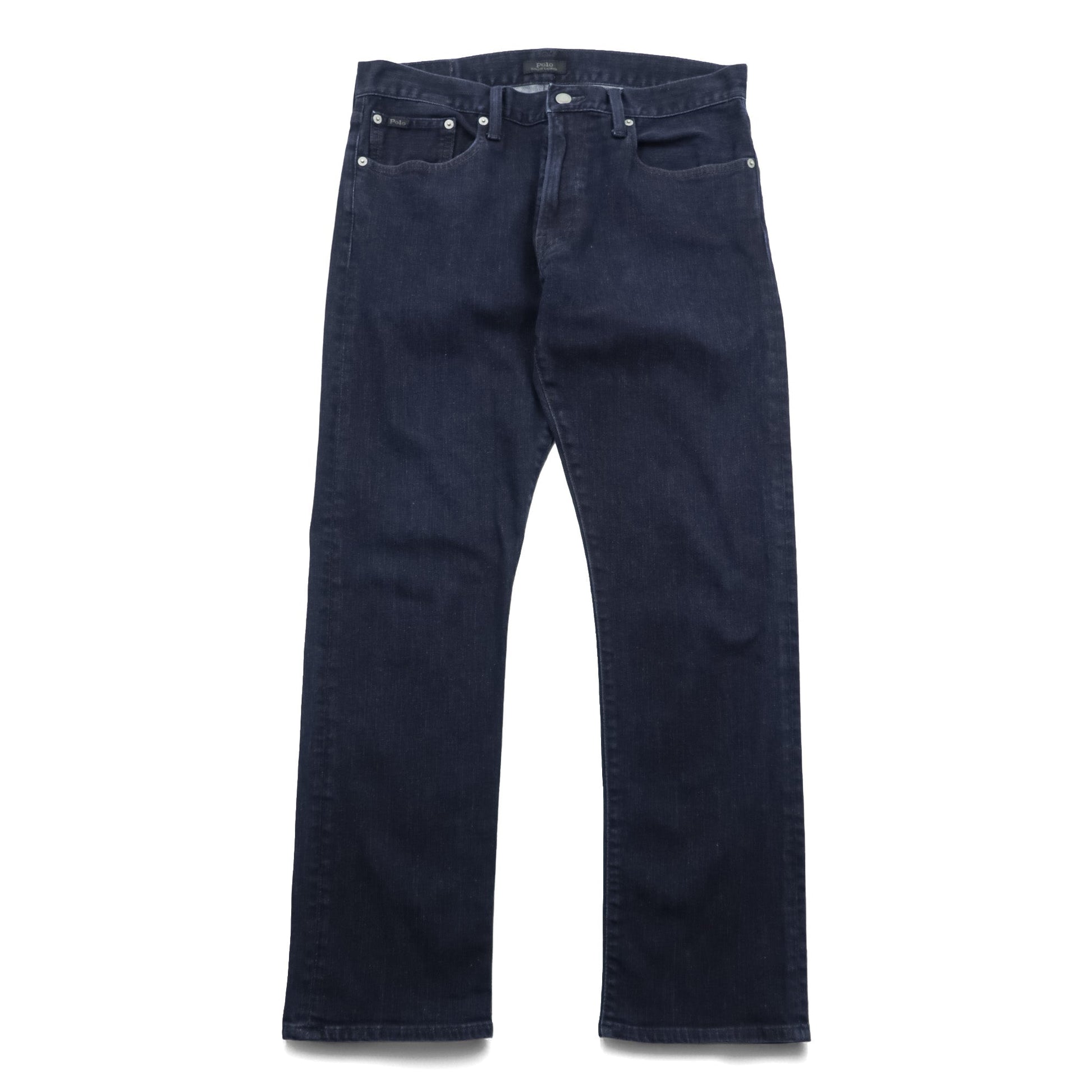 Polo Ralph Lauren デニムパンツ ジーンズ S インディゴ ストレッチ 濃紺 レザーパッチ THE HAMPTON RELAXED