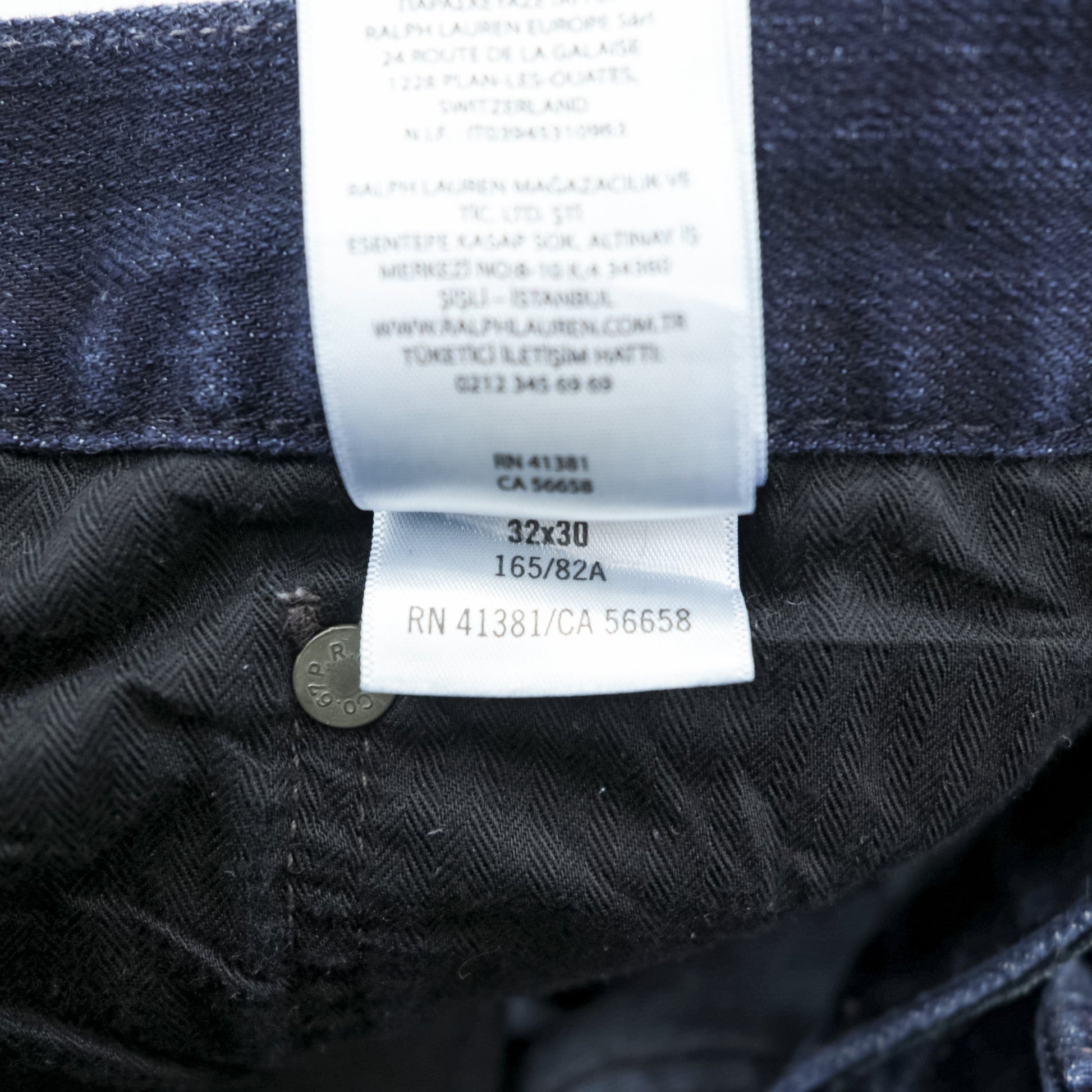 Polo Ralph Lauren デニムパンツ ジーンズ S インディゴ ストレッチ 濃紺 レザーパッチ THE HAMPTON RELAXED