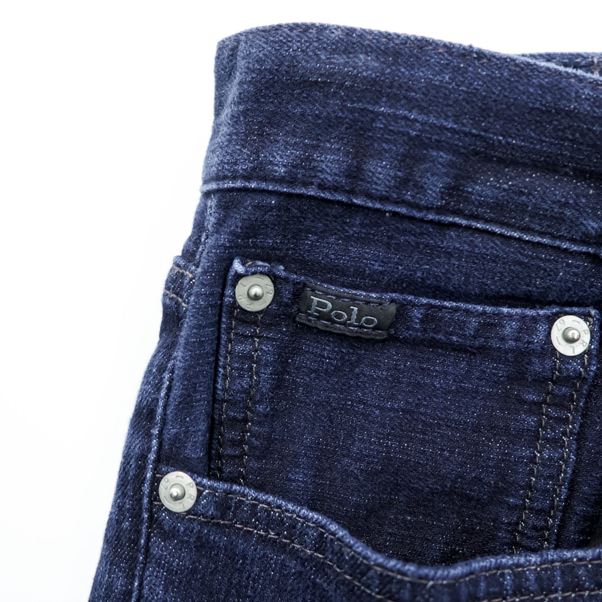 Polo Ralph Lauren デニムパンツ ジーンズ S インディゴ ストレッチ 濃紺 レザーパッチ THE HAMPTON RELAXED