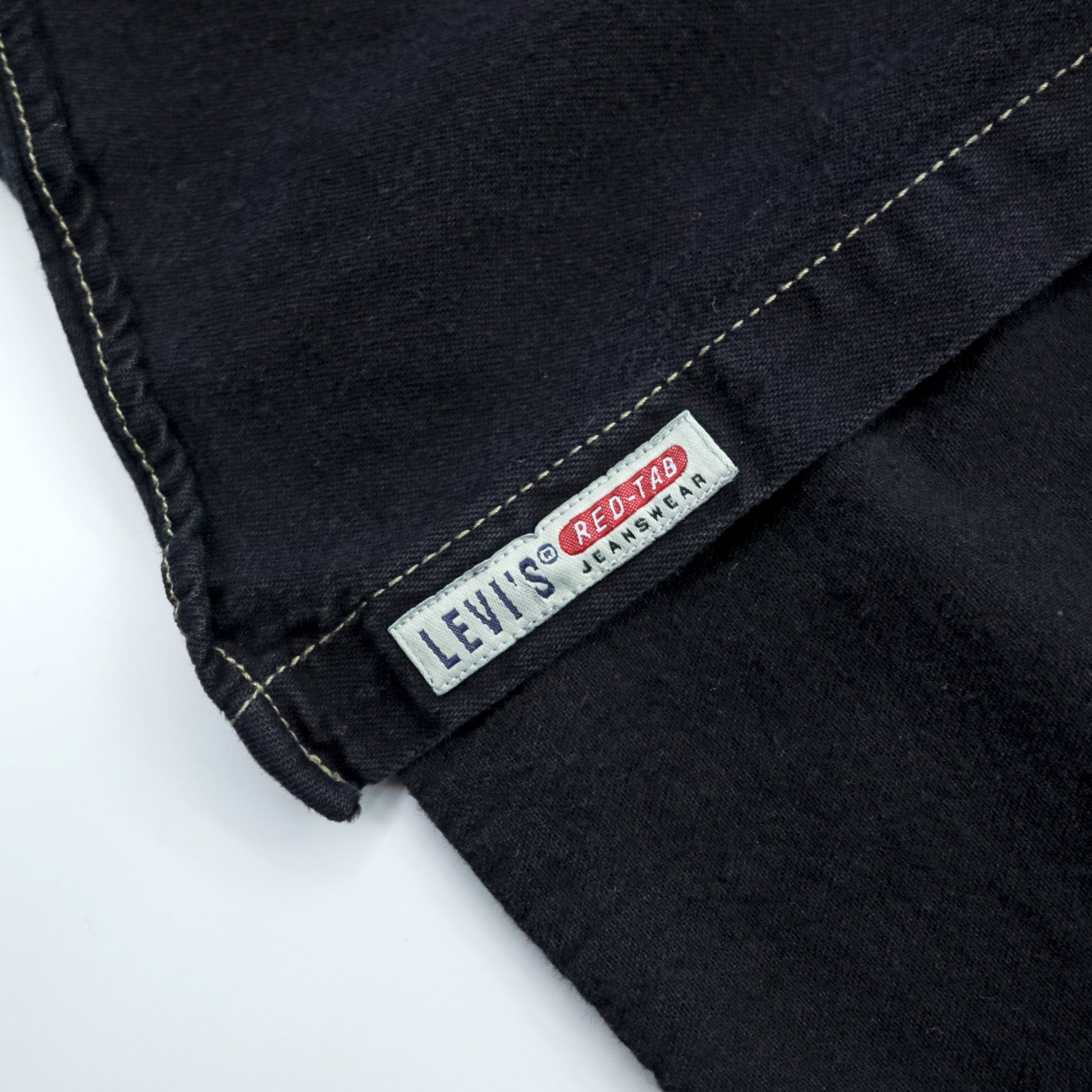 Levi's 90年代 RED TAB JEANS ワークシャツ XL ブラック ステッチ 胸ポケット 60560-0852
