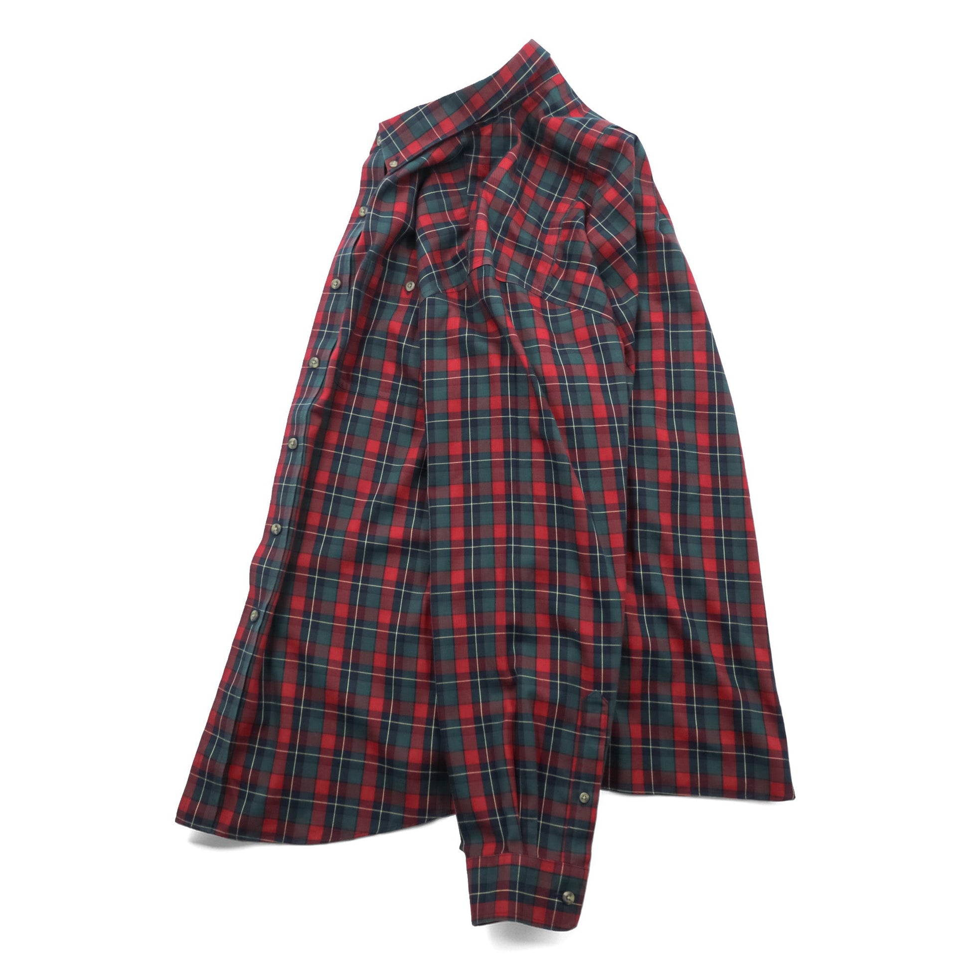 L.L.Bean メリノウール ボタンダウンシャツ L チェック 胸ポケット TRADITIONAL FIT 285279 WRINKLE FREE