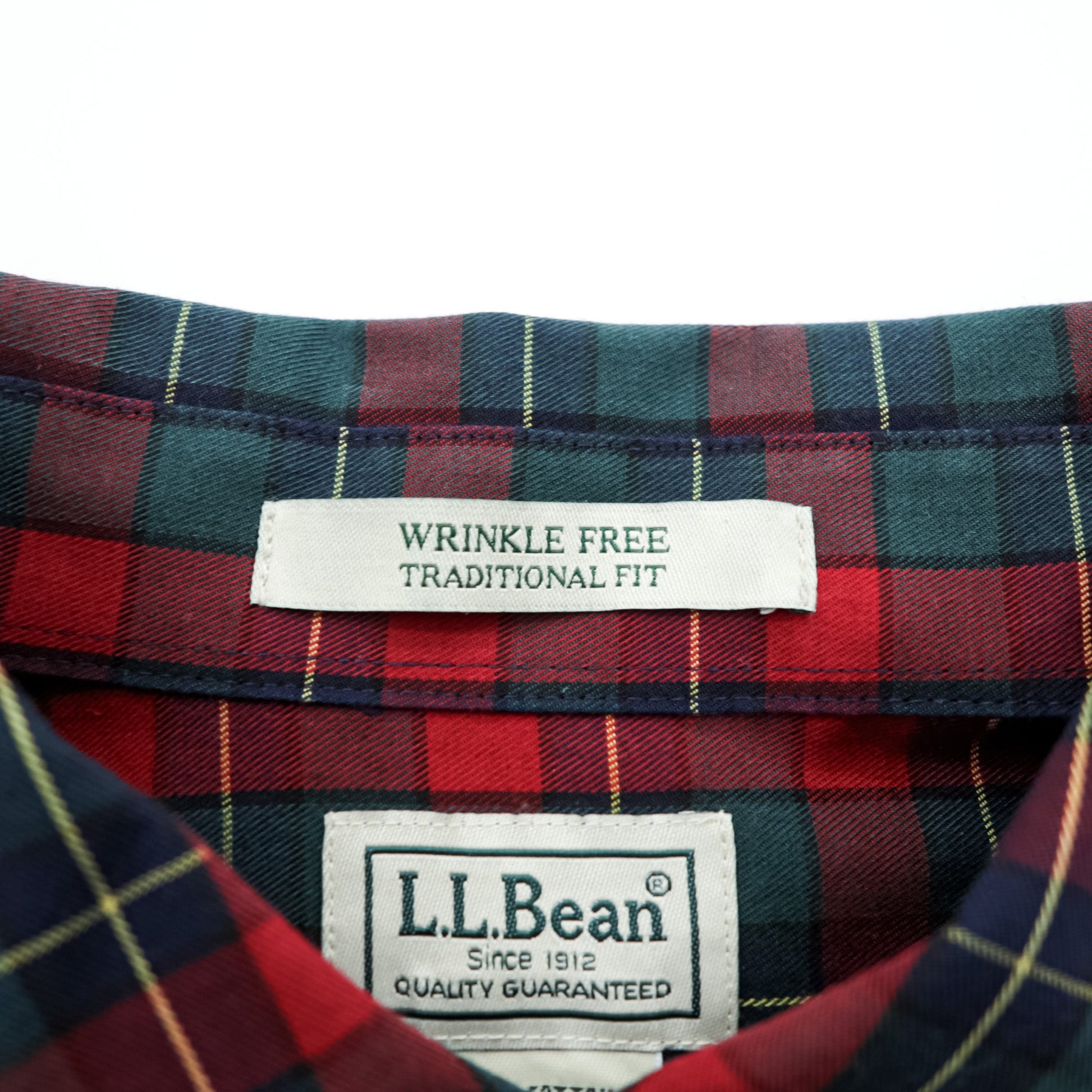 L.L.Bean メリノウール ボタンダウンシャツ L チェック 胸ポケット TRADITIONAL FIT 285279 WRINKLE FREE