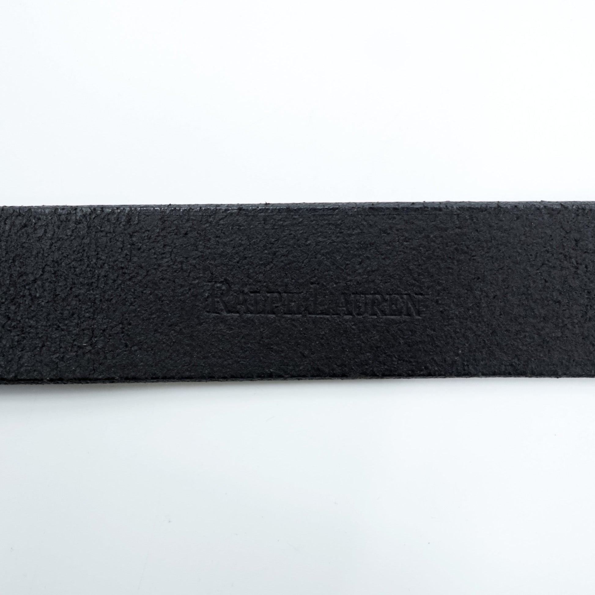 Ralph Lauren レザーベルト ブラック メタル ゴールド バックル 2223850-001