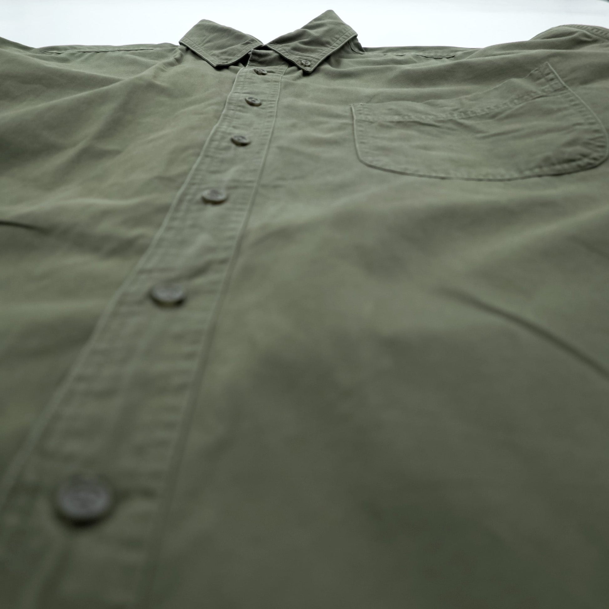 Eddie Bauer 90年代 ボタンダウンシャツ XL オリーブ コットン 胸ポケット ビッグサイズ