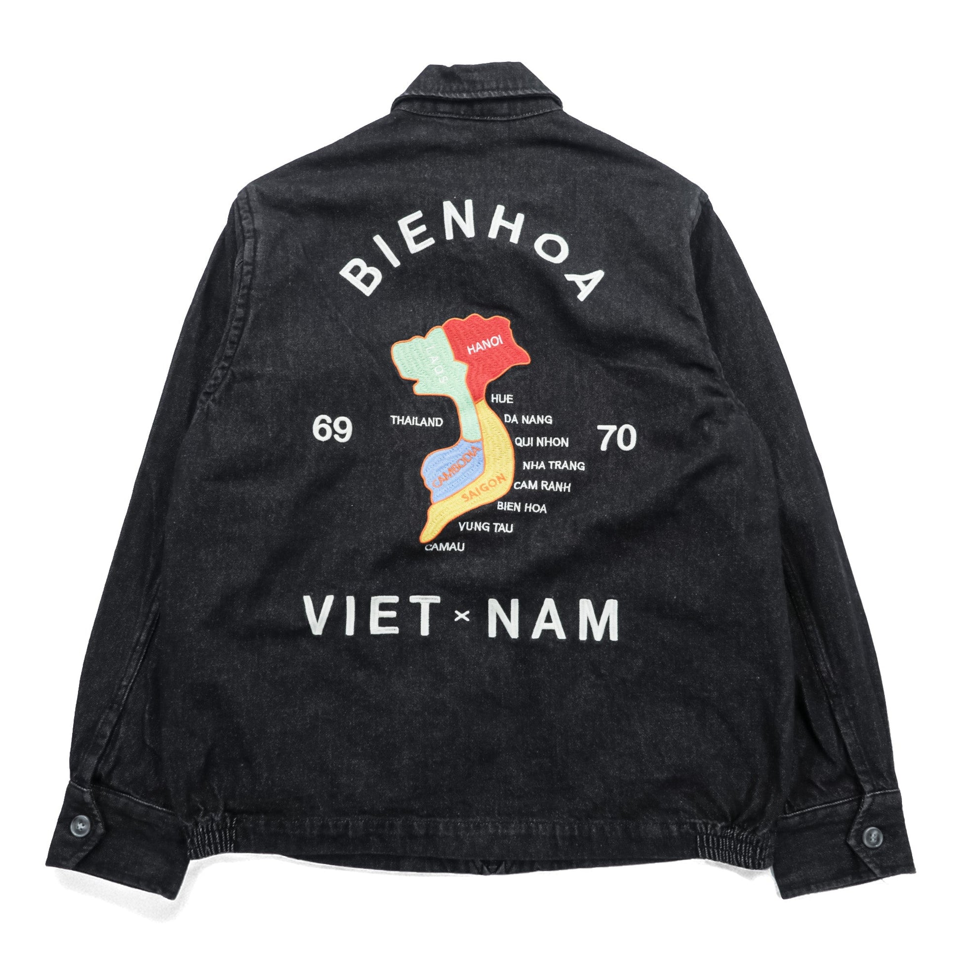 HOUSTON デニム ベトジャン スーベニアジャケット M ブラック 龍 刺繍 Bienhoa 1969-70 51480