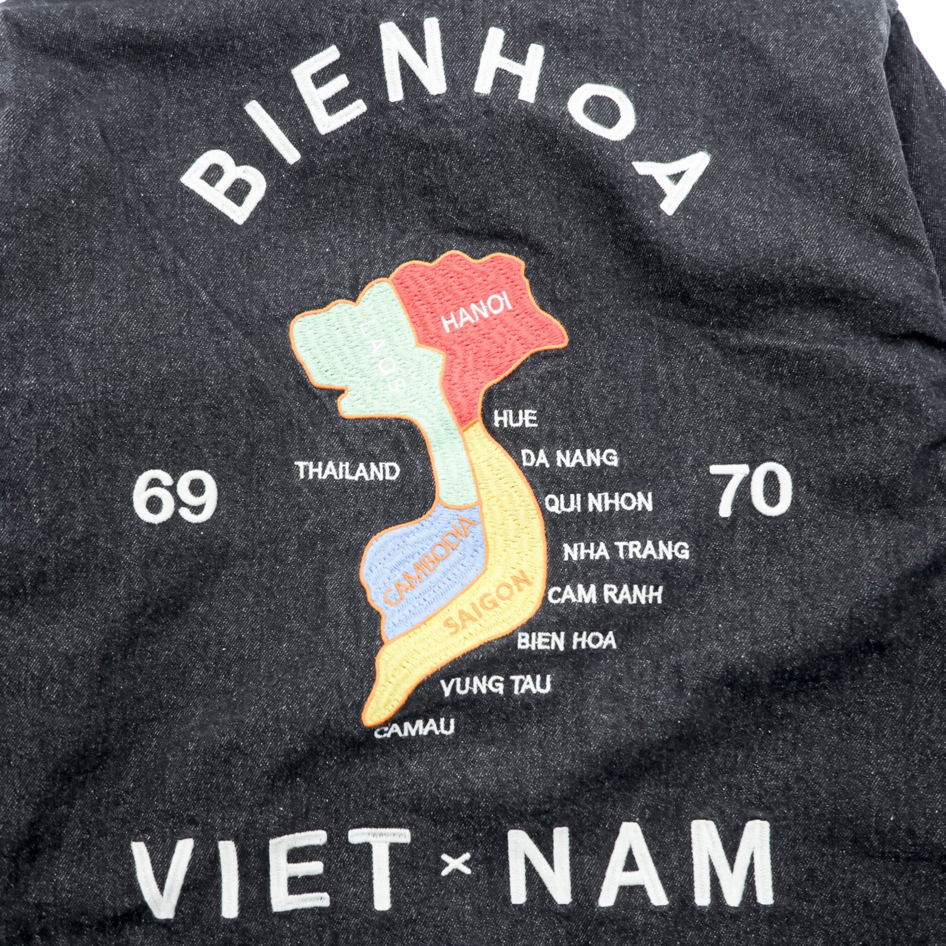 HOUSTON デニム ベトジャン スーベニアジャケット M ブラック 龍 刺繍 Bienhoa 1969-70 51480