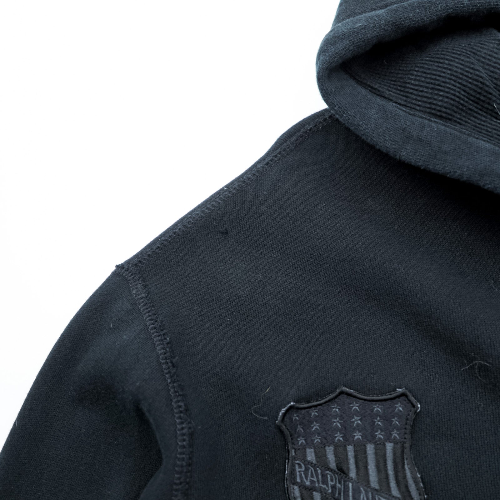 Polo Ralph Lauren 90年代 ビッグポニー 刺繍 ジップパーカー XXL コットン ブラック CONMERジップ フロントポケット