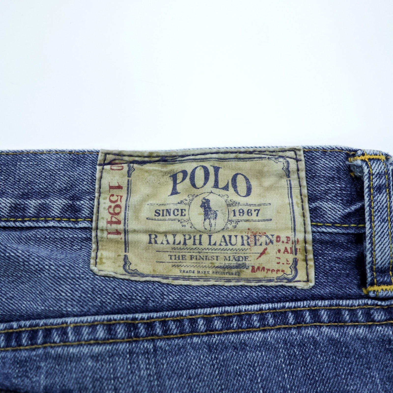 Polo Ralph Lauren ヴィンテージ加工 デニムパンツ ジーンズ M インディゴ クラシック ストレート